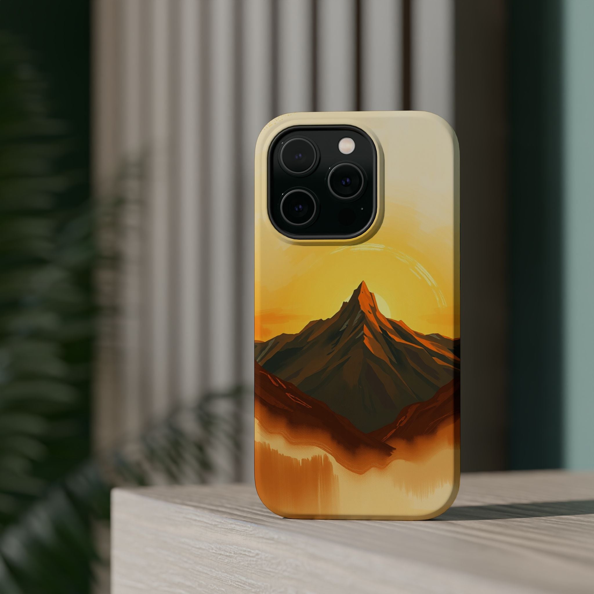 iPhone Mustard And Rust Mountain at Sunrise Slim iPhone Everyday · iPhone Case