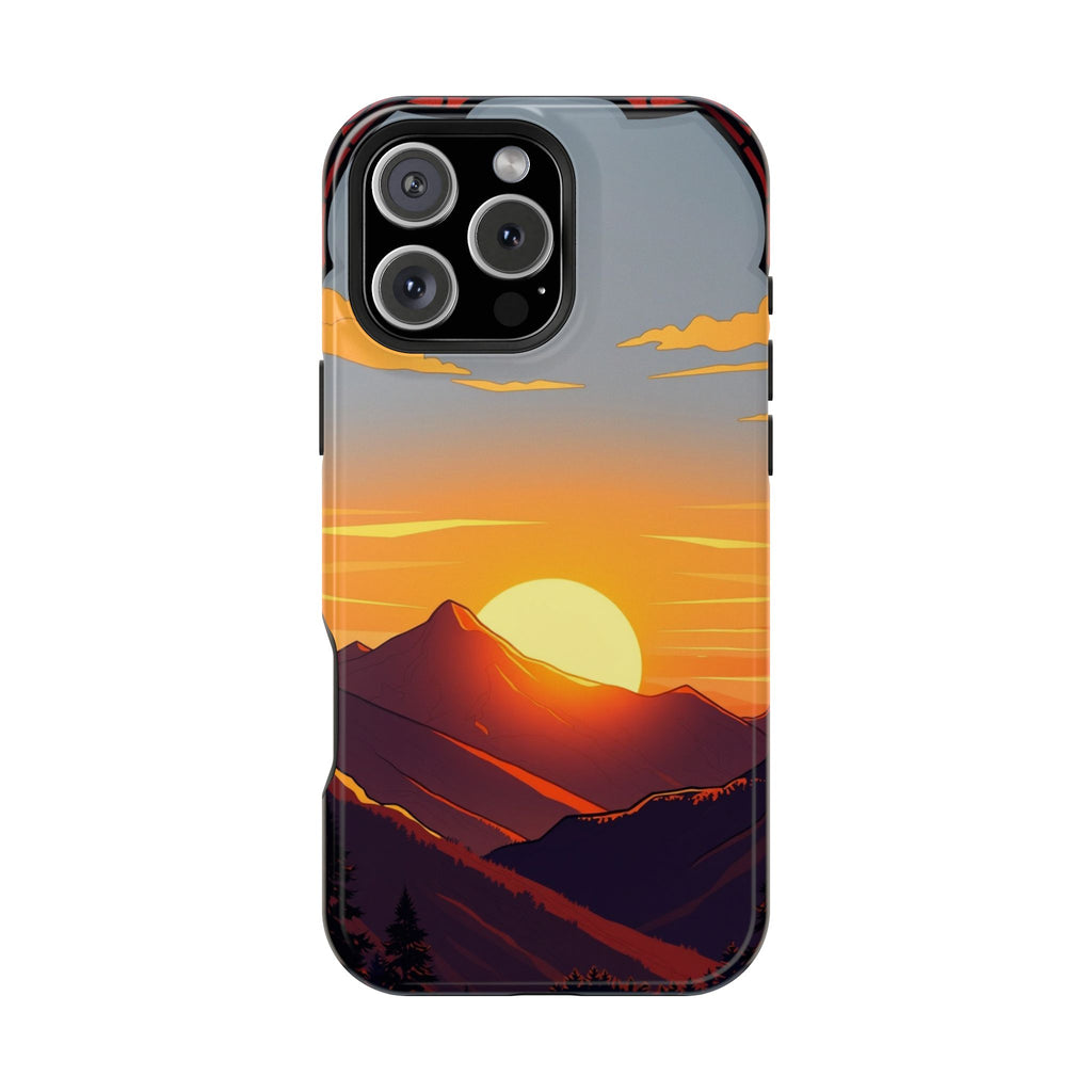 iPhone Sunset Amber And Peach Mountain at Sunrise iPhone Clean Minimal · iPhone