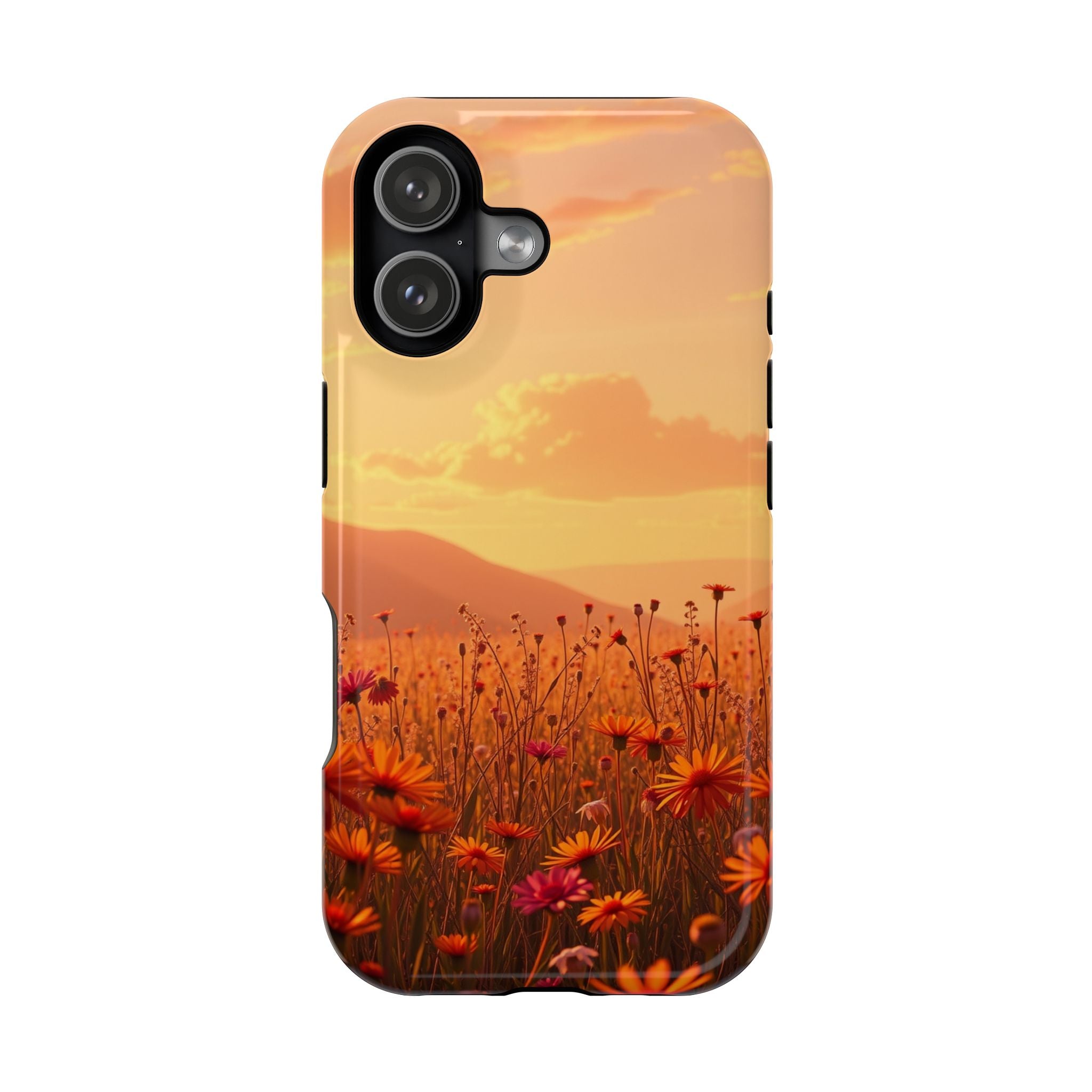 iPhone Sunset Amber And Peach Wildflower Field Soft iPhone Finish · iPhone Case
