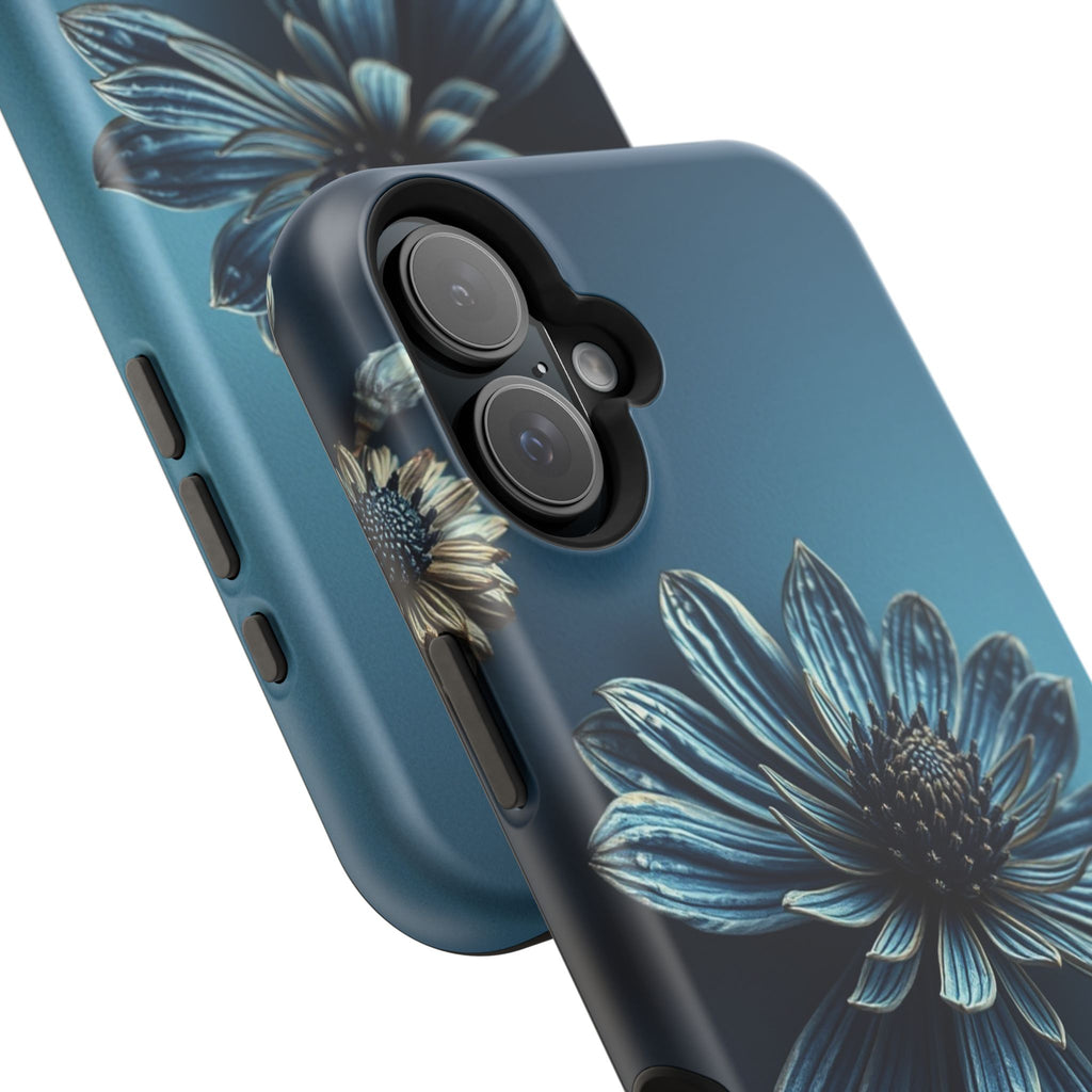 iPhone Midnight Blue And Silver Dried Flower Flat Lay iPhone 15 · iPhone Case