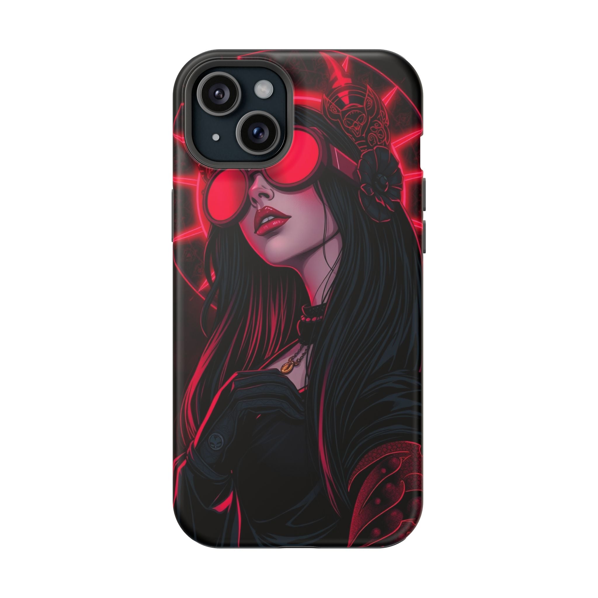 iPhone Black And Crimson Art Nouveau Female Slim Everyday Designer Case · iPhone