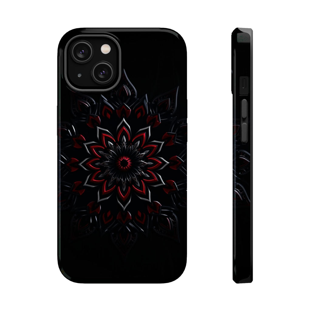 iPhone Black And Crimson Floral Mandala Slim Everyday iPhone Designer · iPhone C