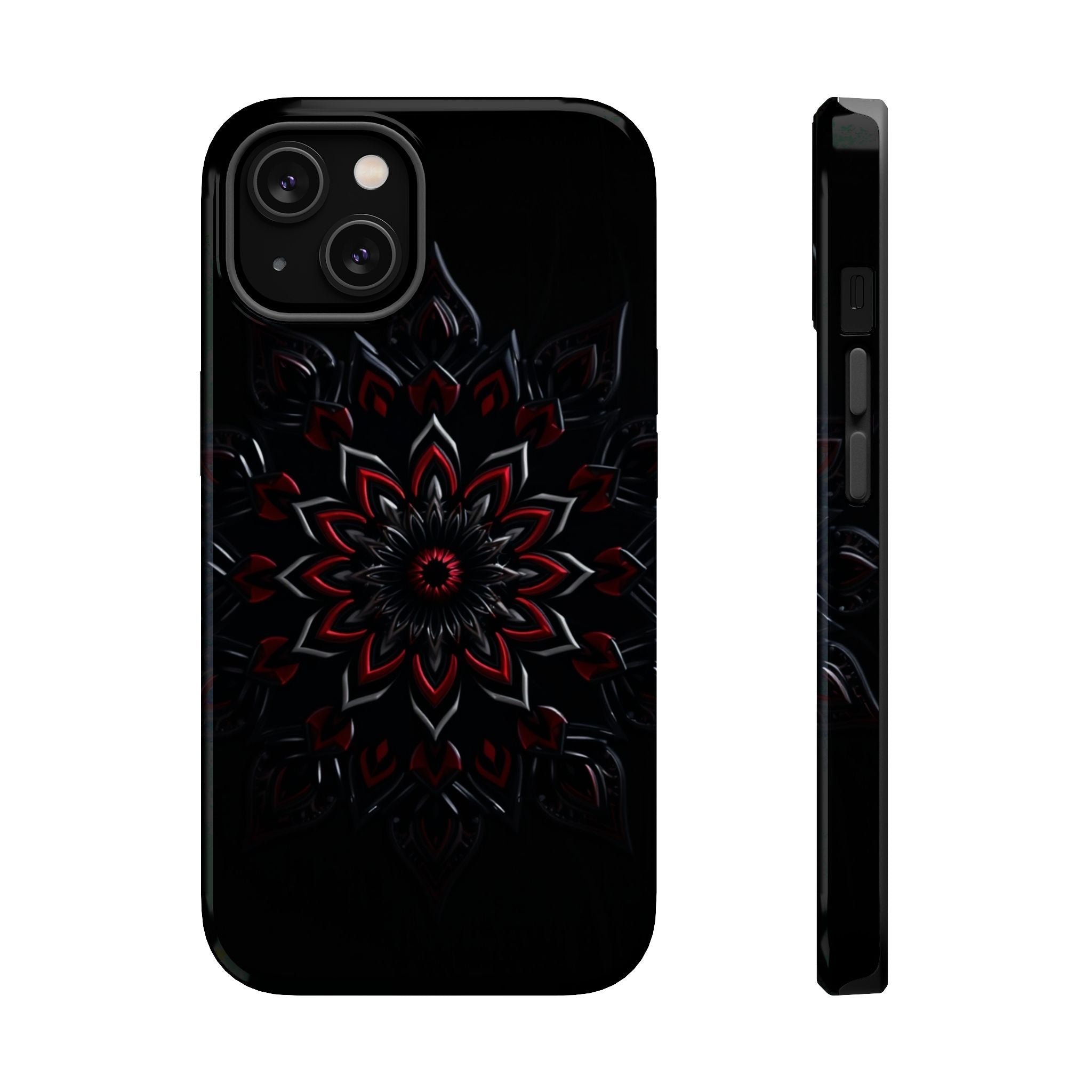 iPhone Black And Crimson Floral Mandala Slim Everyday iPhone Designer · iPhone C