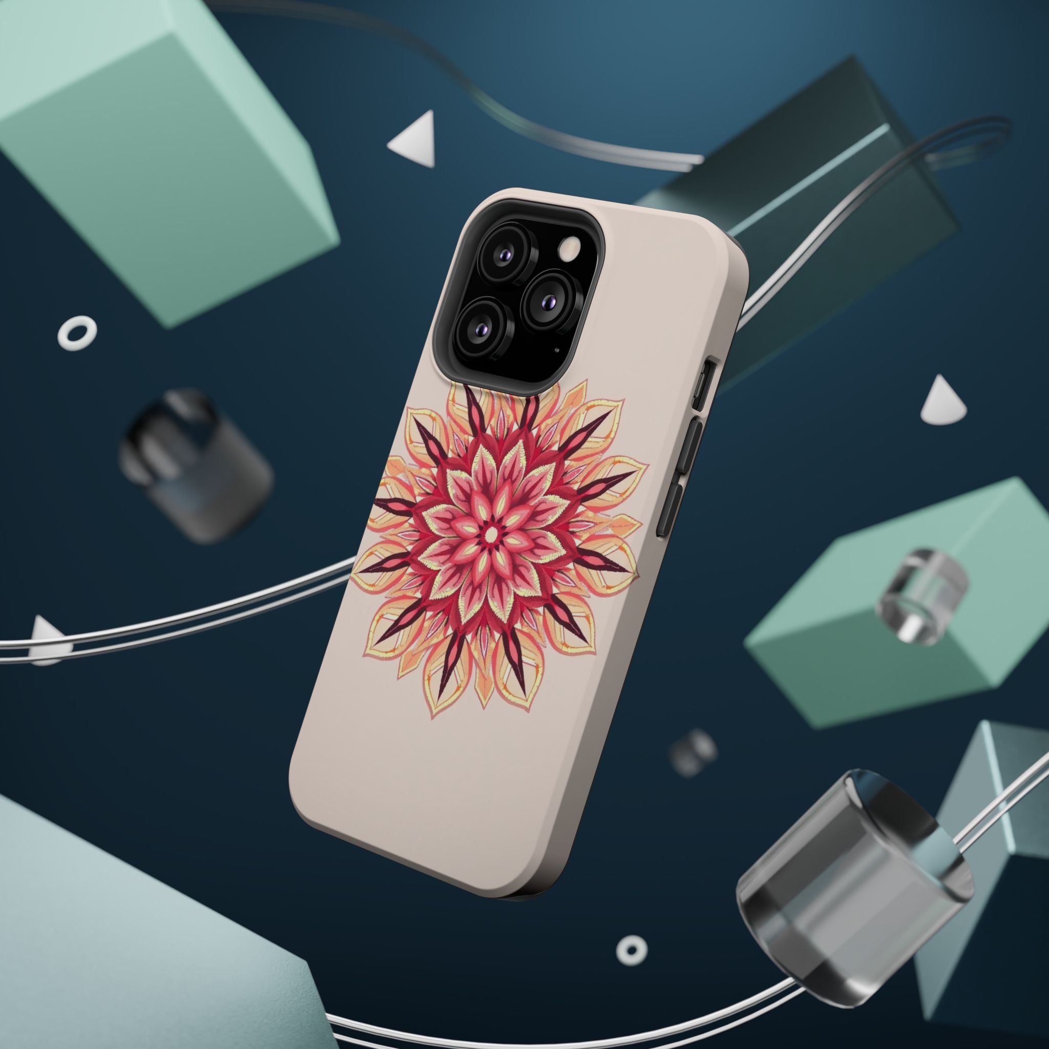 iPhone Floral Mandala Pixel Art -Bit Slim Everyday Designer Case · iPhone Case