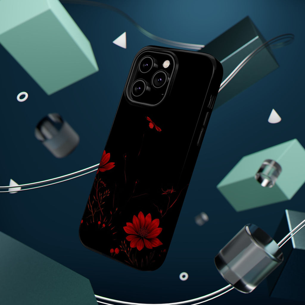 iPhone Black And Crimson Desert Flower Slim Everyday Designer Case · iPhone Case