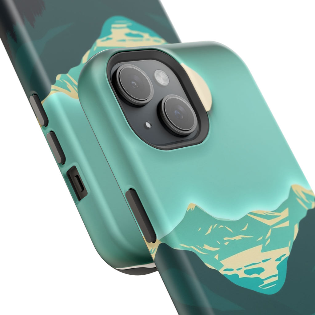 iPhone Glacier Lake Paper Cut Art Bold Modern Everyday Snap Case · iPhone Case