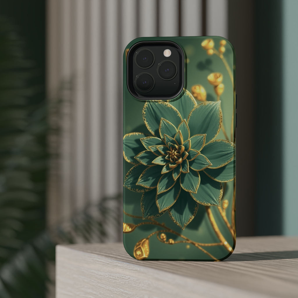 iPhone Floral Gold Foil Pixel Art -Bit Slim Everyday Designer Case · iPhone Case