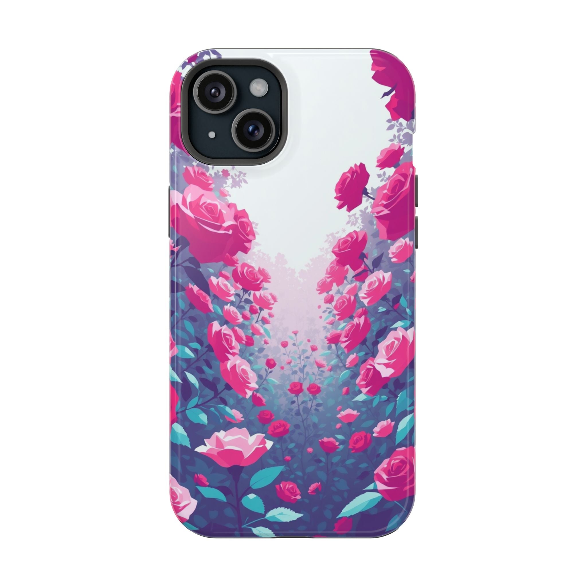 iPhone Cyan And Magenta Rose Garden Slim Everyday Designer Case · iPhone Case