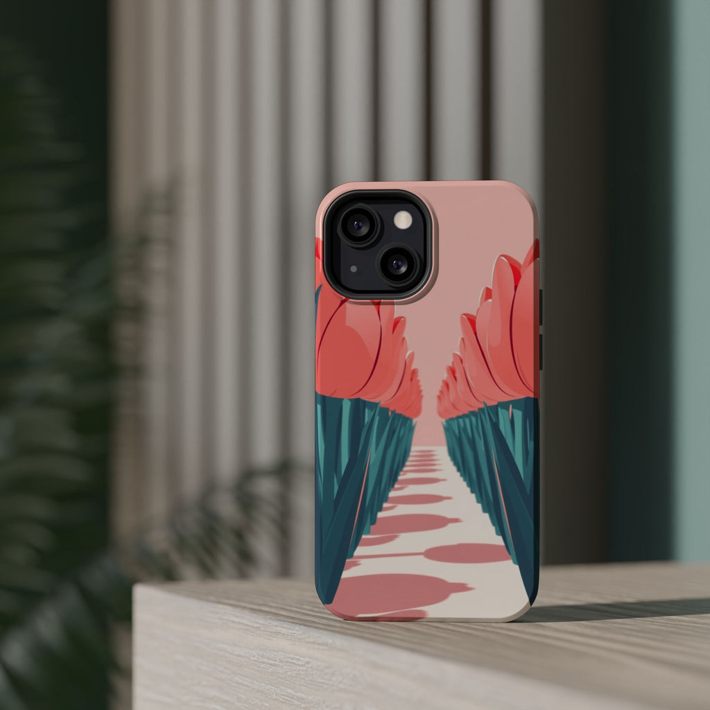 iPhone Tulip Row Pastel Kawaii Slim Everyday Designer Case · iPhone Case