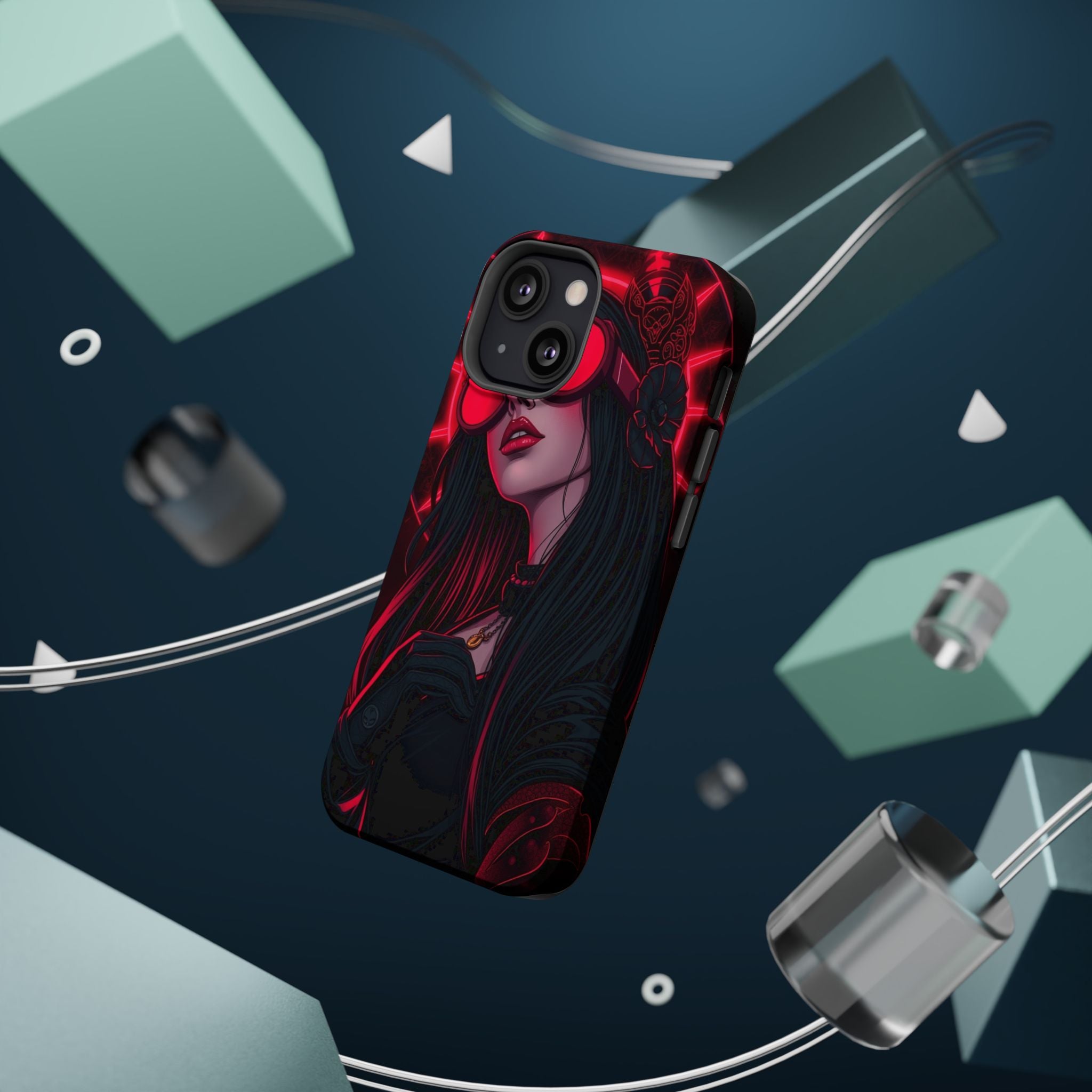 iPhone Black And Crimson Art Nouveau Female Slim Everyday Designer Case · iPhone