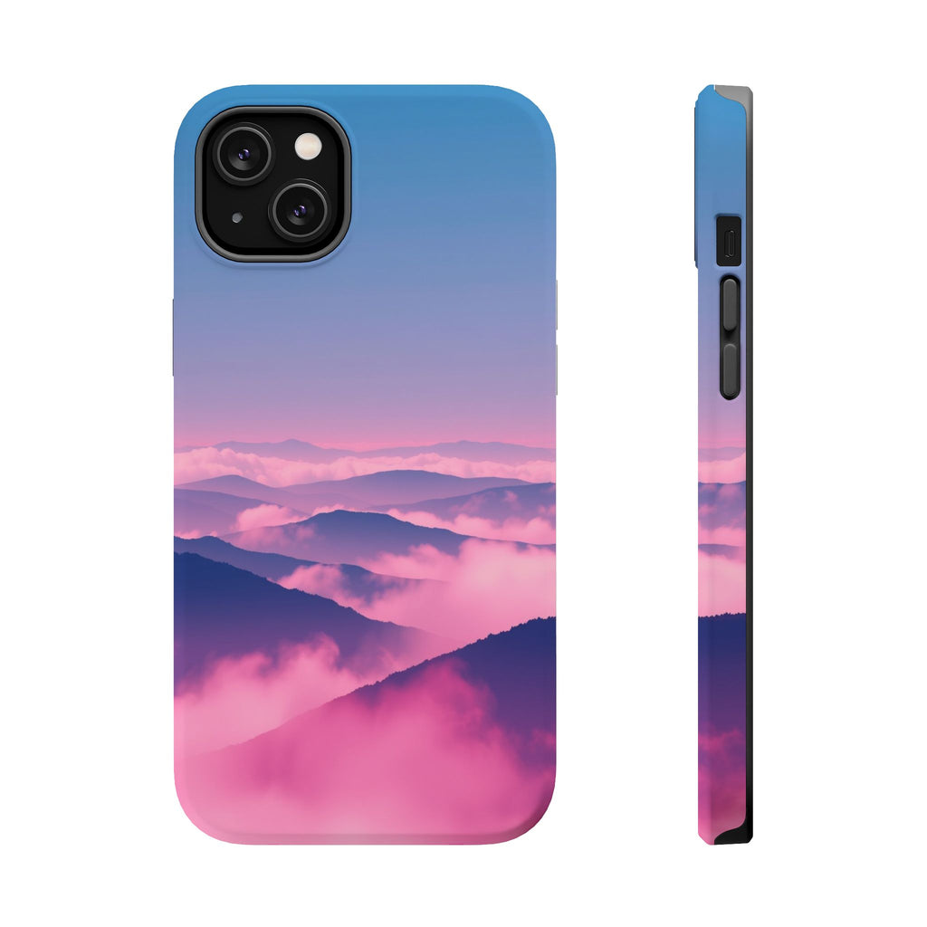 iPhone Dreamy Fog Rolling Over Hills Design Soft iPhone 19 Finish · iPhone Case