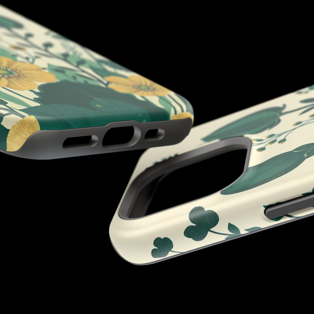 iPhone Emerald Green And Gold Pressed Botanicals Clean iPhone Minimal · iPhone C