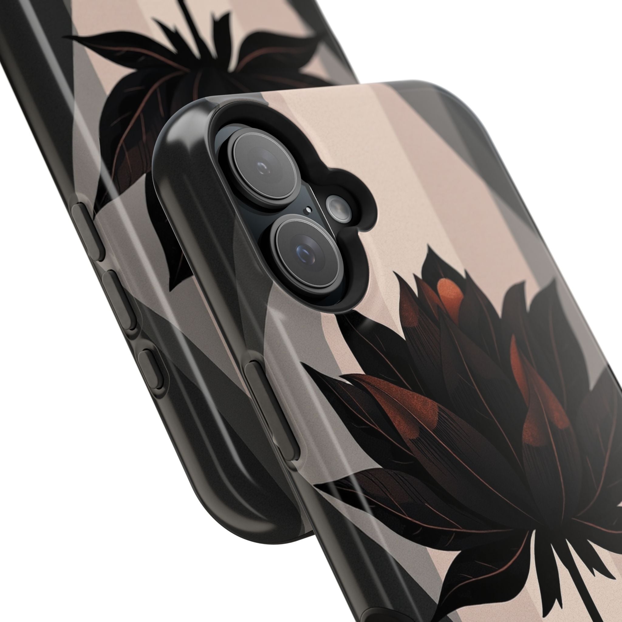 iPhone Charcoal And Copper Floral Silhouette Slim iPhone Everyday · iPhone Case