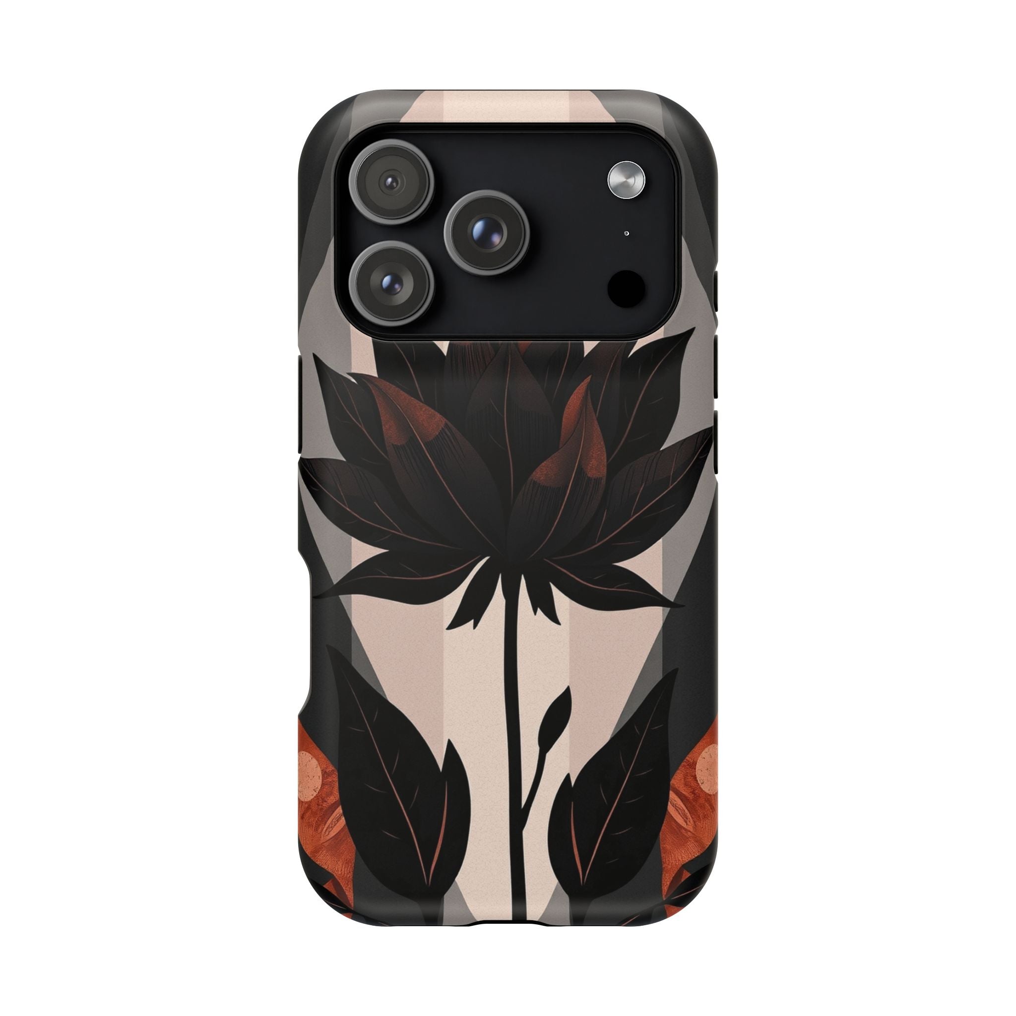 iPhone Charcoal And Copper Floral Silhouette Slim iPhone Everyday · iPhone Case