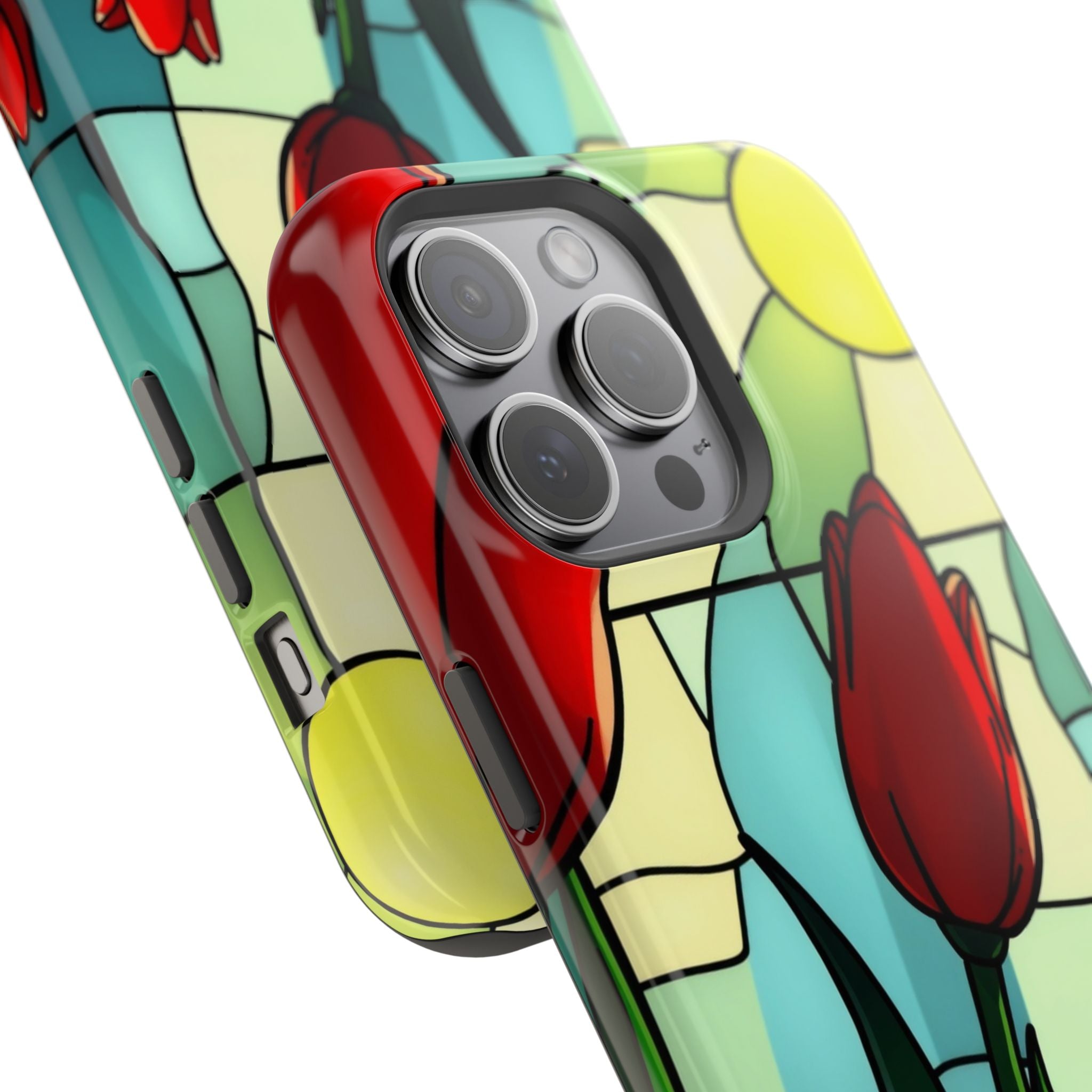 iPhone Tulip Row Stained Glass Slim Everyday Designer Case · iPhone Case