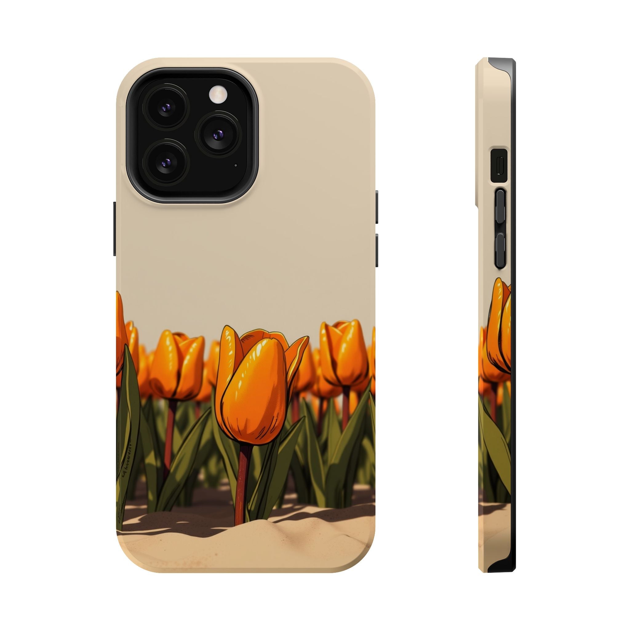 iPhone Burnt Orange And Sand Tulip Row Slim Everyday Designer Case · iPhone Case