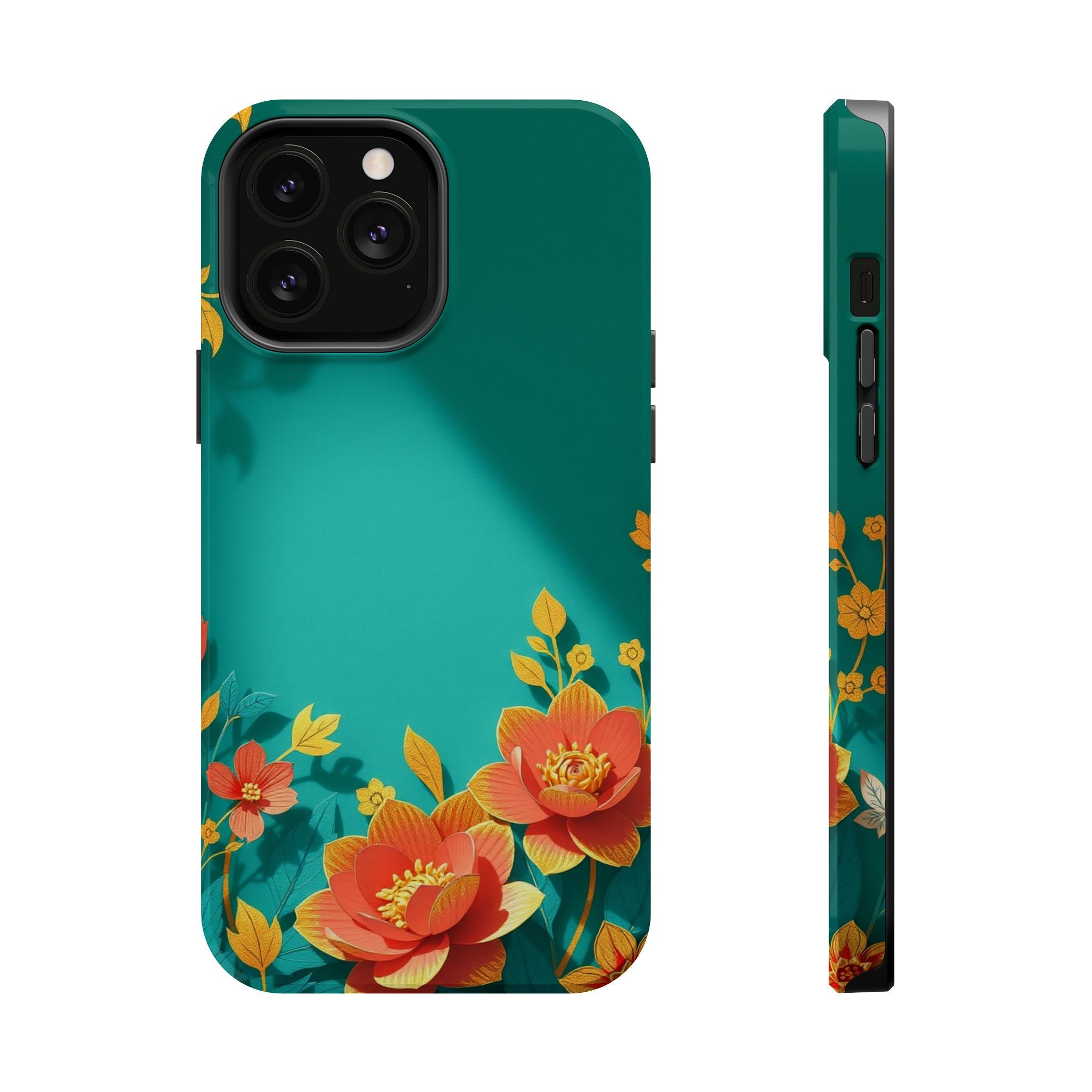 iPhone Floral Gold Foil Paper Cut Art Slim Everyday Designer Case · iPhone Case