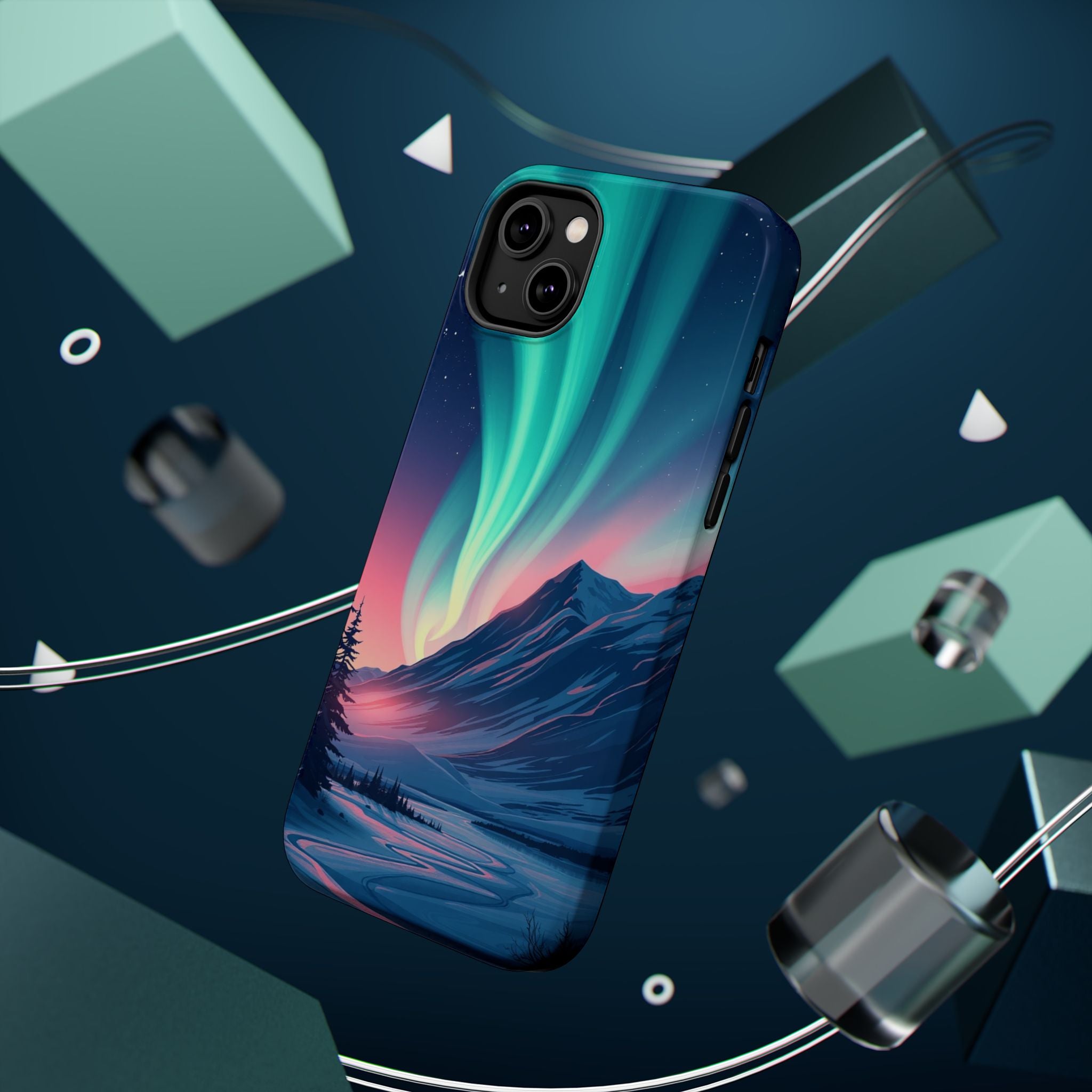 iPhone Mint And Blush Northern Lights Slim Everyday iPhone 18 Designer · iPhone