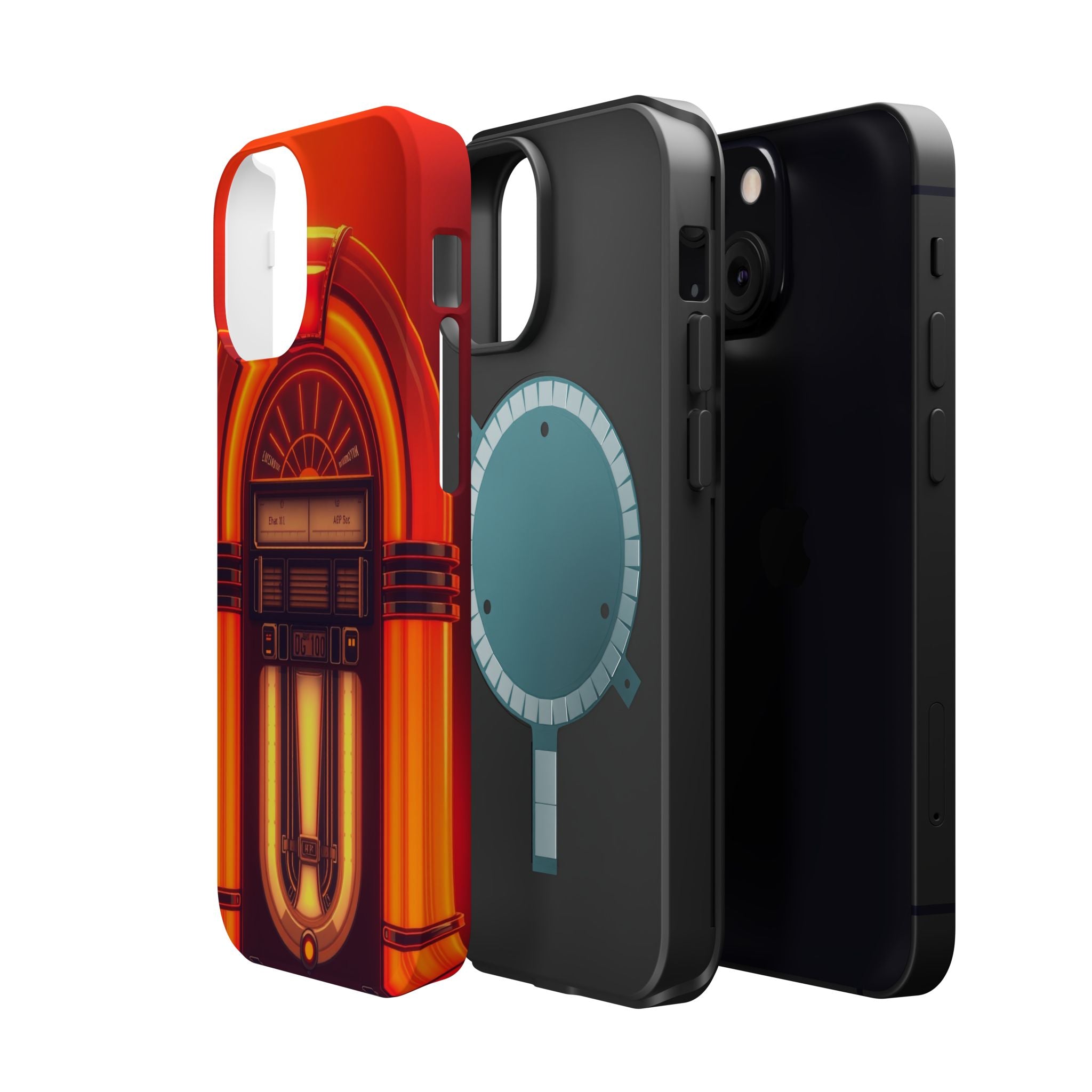 iPhone Jukebox Glow Neon Cyberpunk Bold Modern Everyday Snap Case · iPhone Case