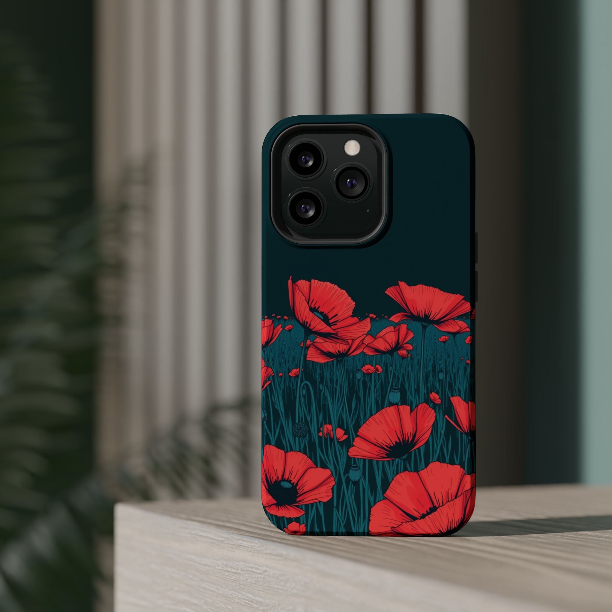 iPhone Poppy Field Dark Gothic Ink Clean Minimal Snap Cas Slim Snap Case · iPhon