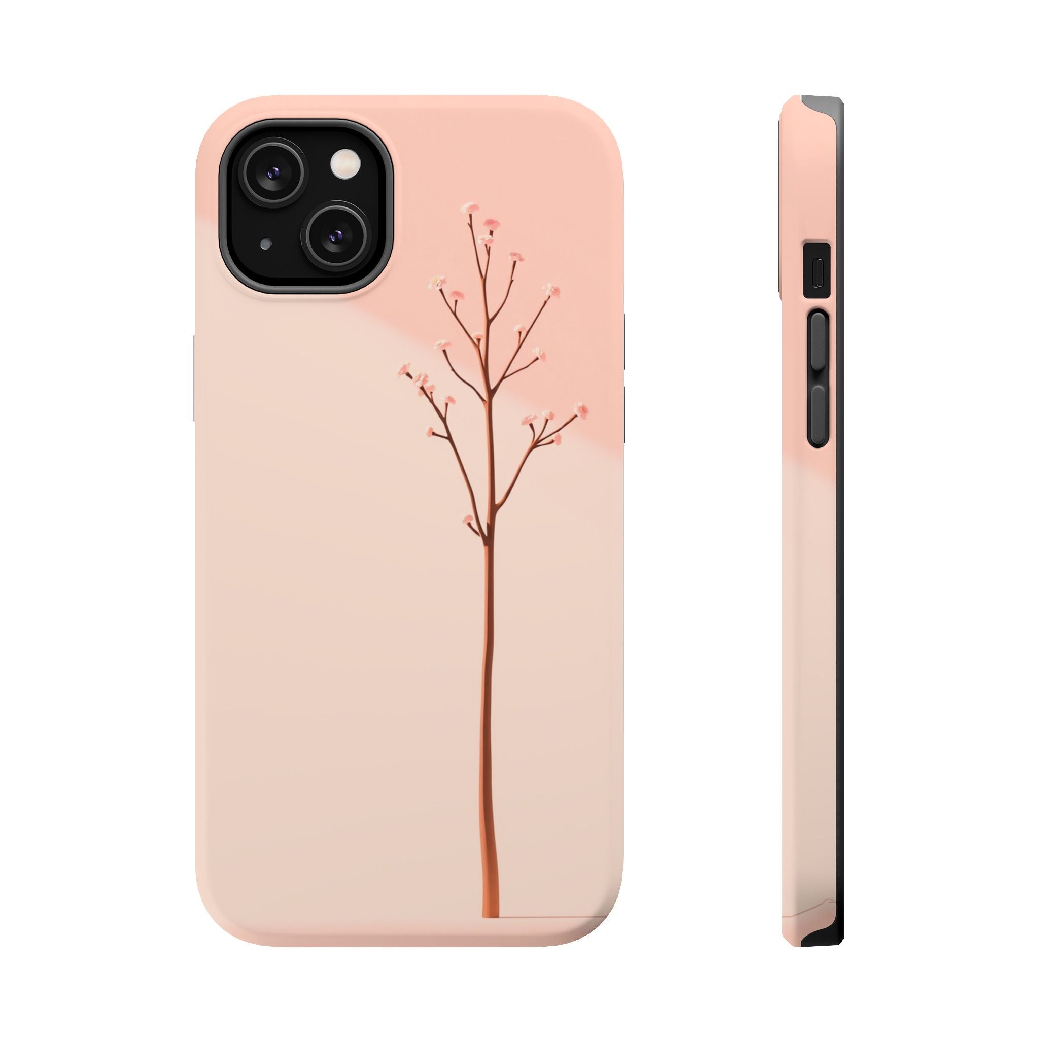 iPhone Rose Pink And Cream Minimalist Stem Slim iPhone Everyday · iPhone Case