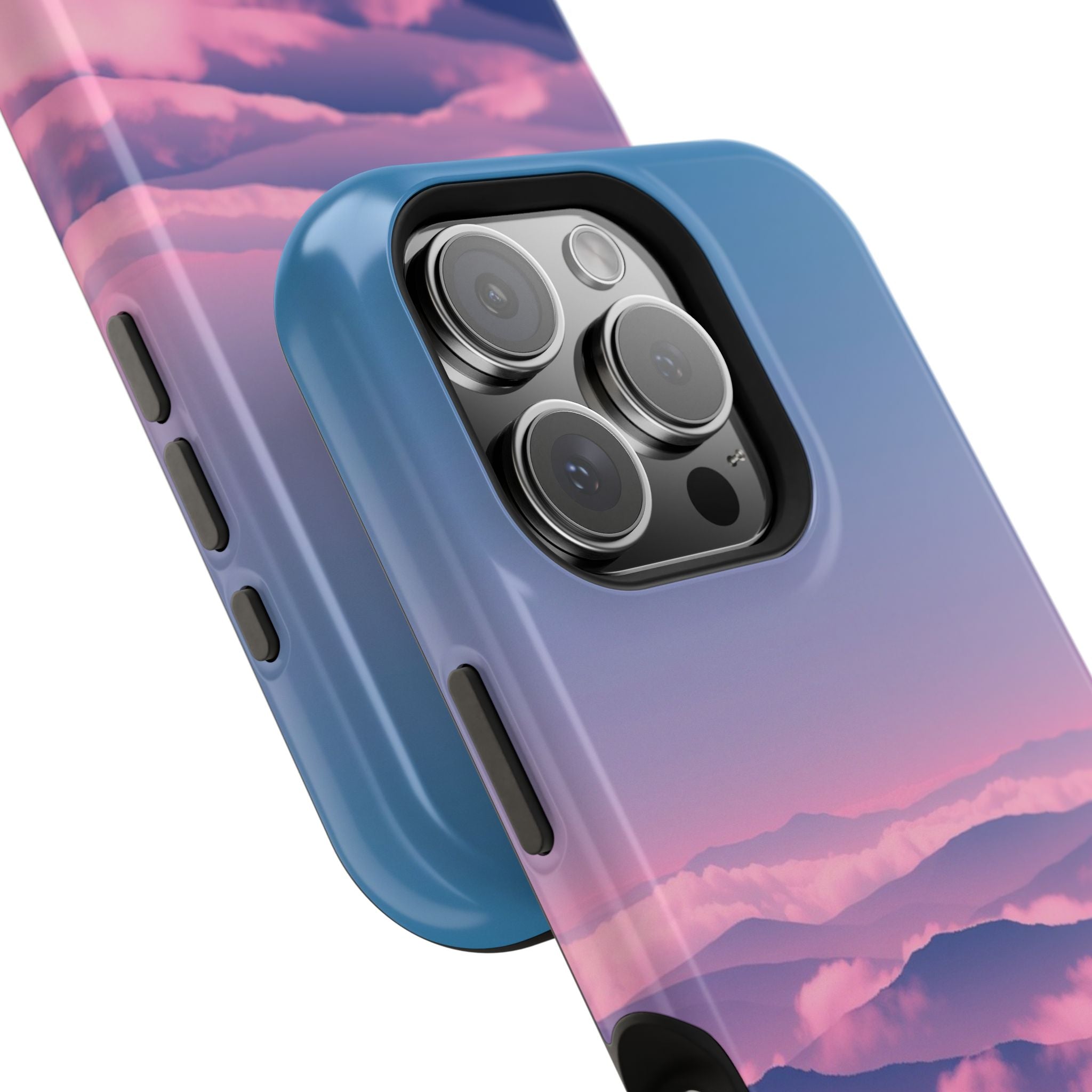 iPhone Dreamy Fog Rolling Over Hills Design Soft iPhone 19 Finish · iPhone Case