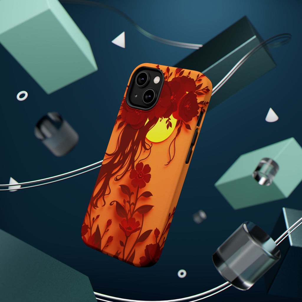 iPhone Sunset Amber And Peach Floral Crown Slim iPhone Everyday · iPhone Case