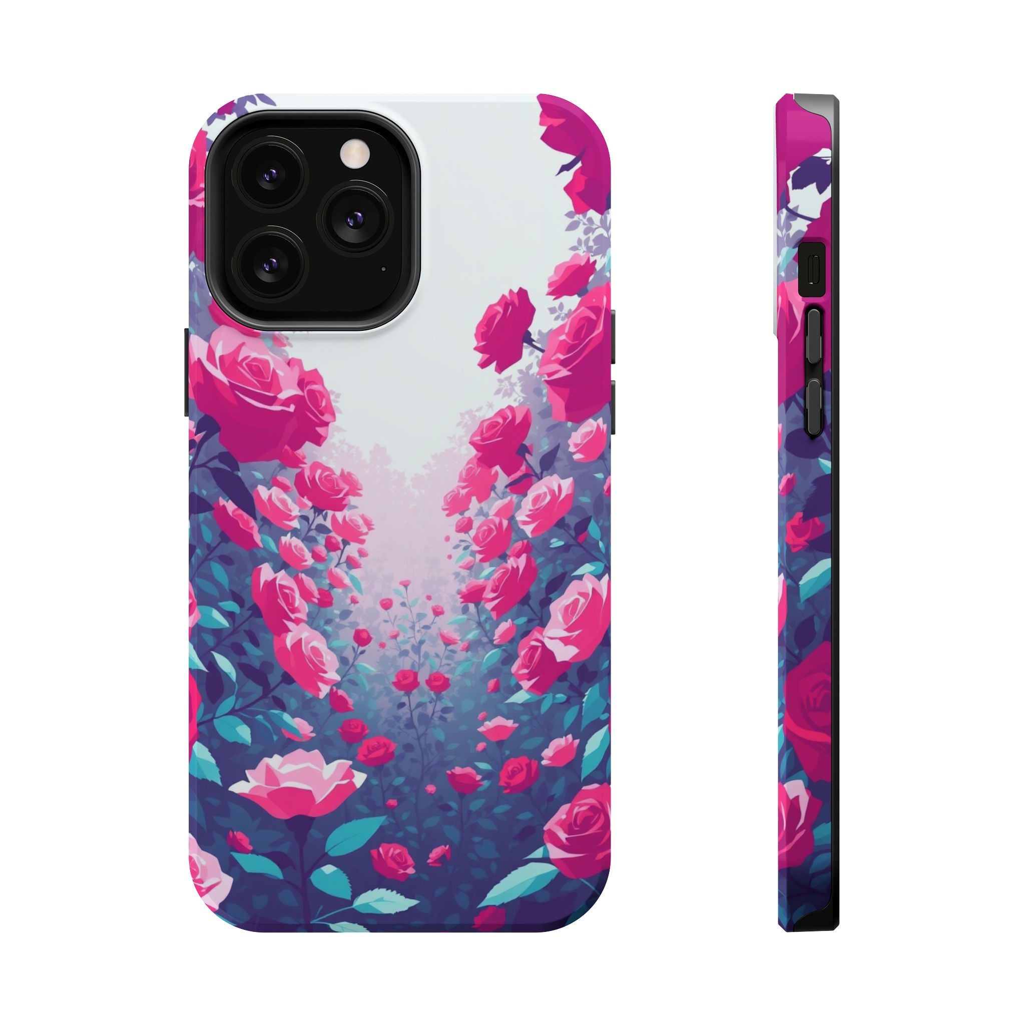 iPhone Cyan And Magenta Rose Garden Slim Everyday Designer Case · iPhone Case