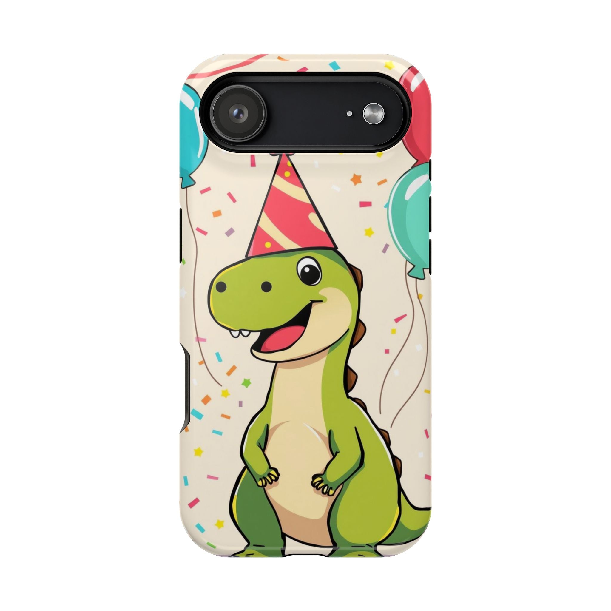 iPhone Dino with Party Hat Kids Fun Phone Case Gift Slim Snap Case · iPhone Case