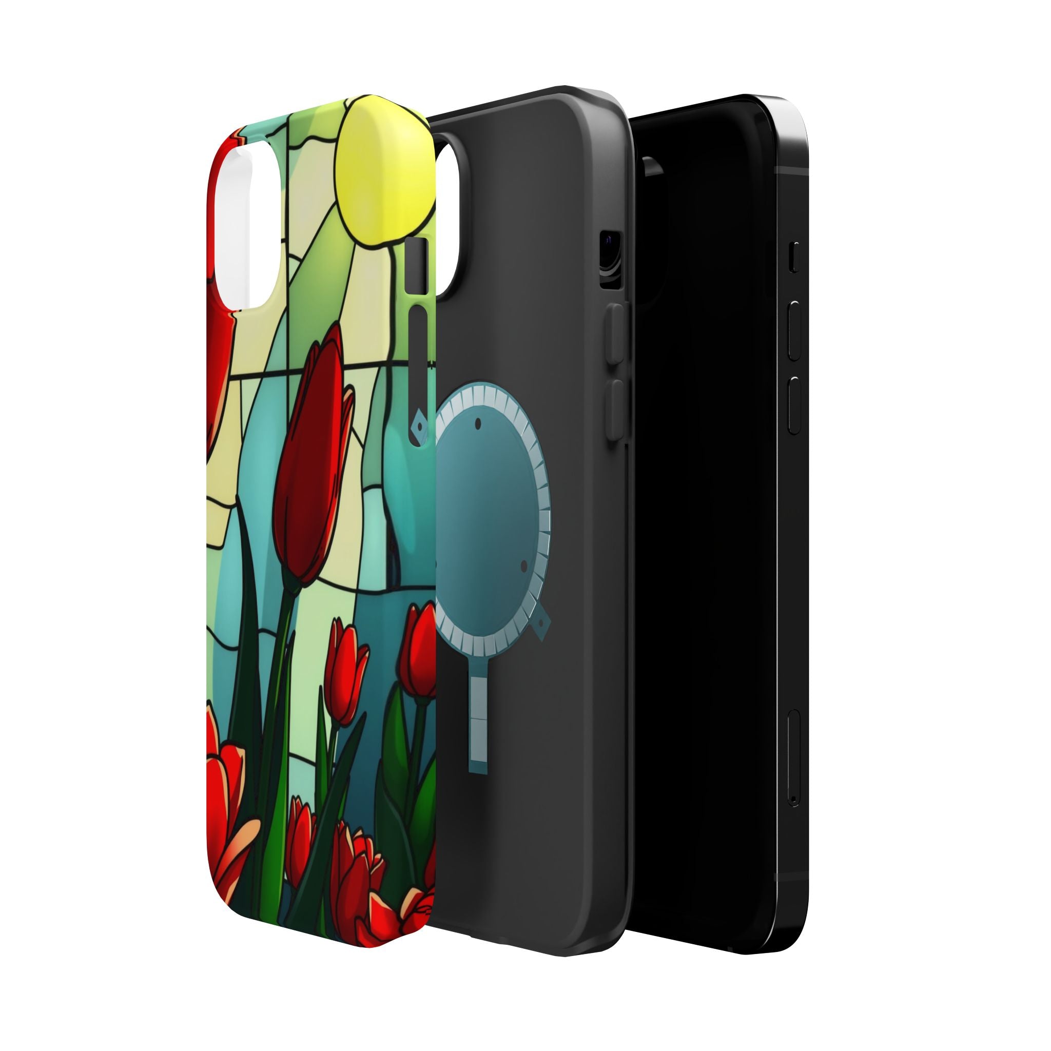 iPhone Tulip Row Stained Glass Slim Everyday Designer Case · iPhone Case