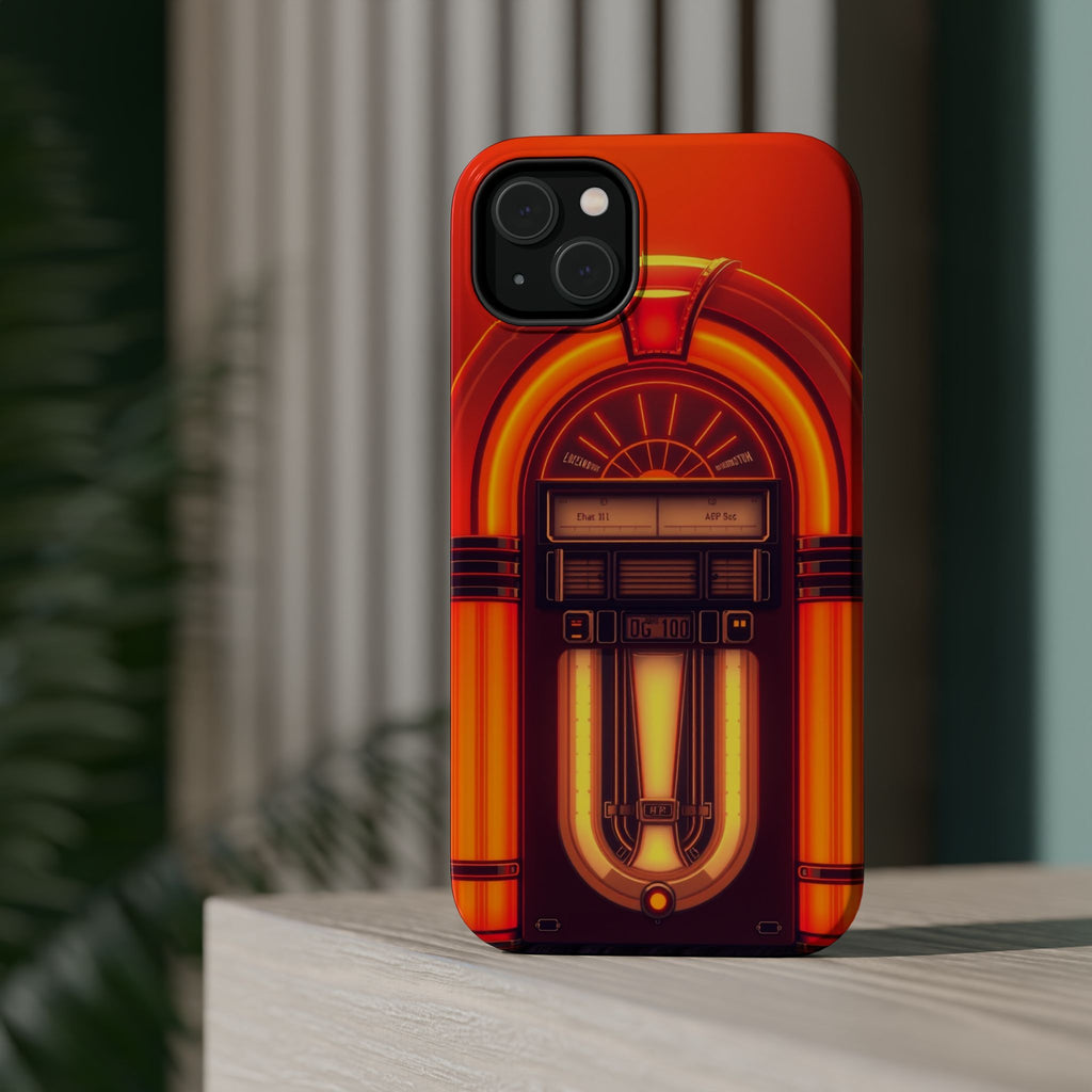 iPhone Jukebox Glow Neon Cyberpunk Bold Modern Everyday Snap Case · iPhone Case