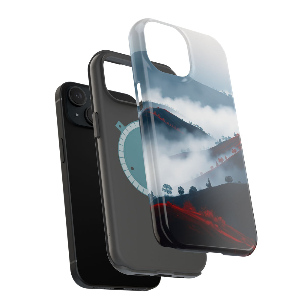 iPhone Black And Crimson Fog Rolling Over Hills Soft iPhone Finish · iPhone Case