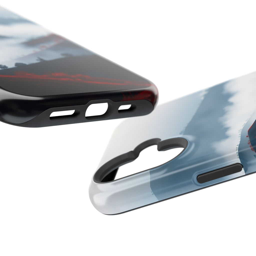 iPhone Black And Crimson Fog Rolling Over Hills Soft iPhone Finish · iPhone Case
