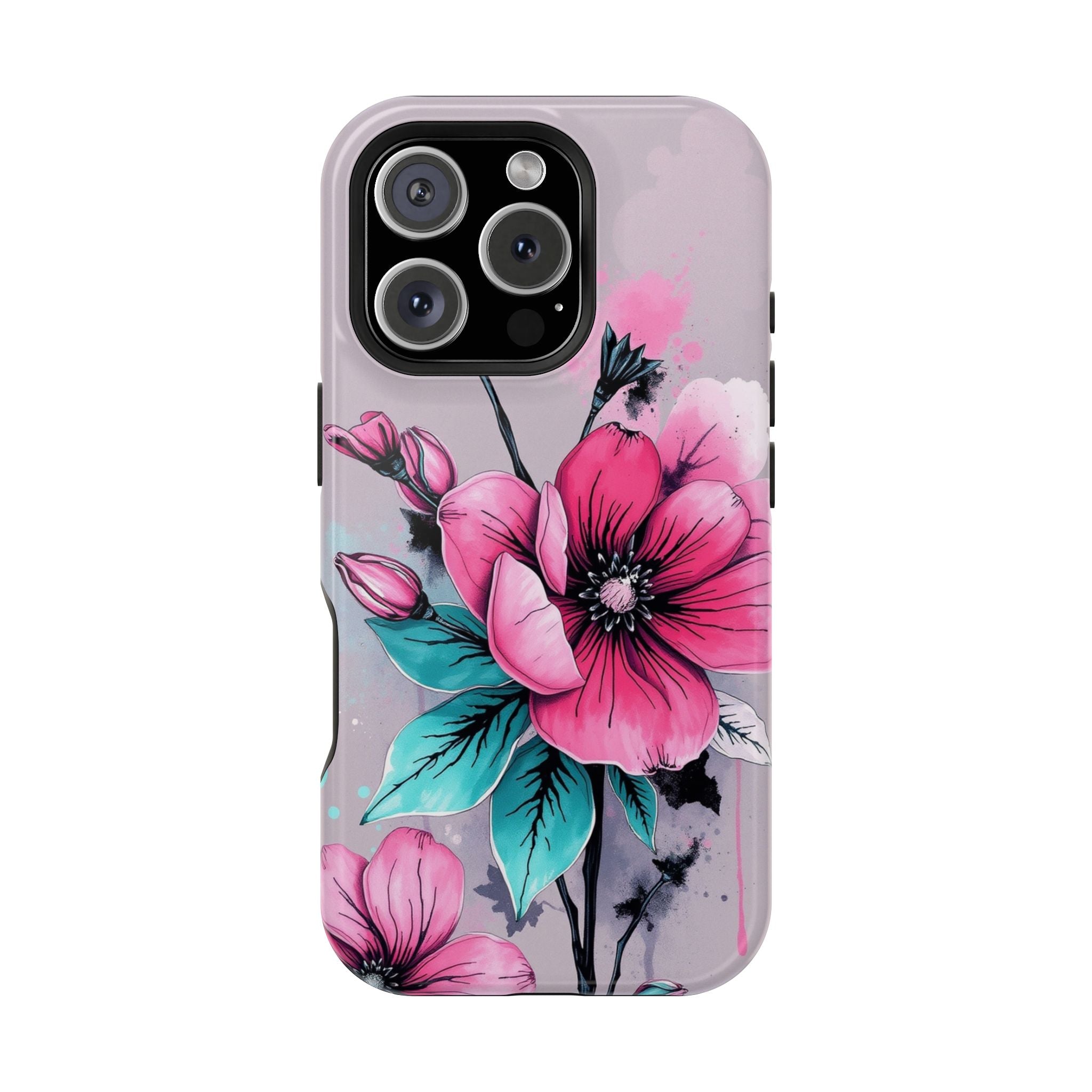 iPhone Mint And Blush Floral Ink Wash Slim Everyday Designer Case · iPhone Case