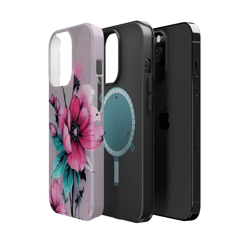 iPhone Mint And Blush Floral Ink Wash Slim Everyday Designer Case · iPhone Case