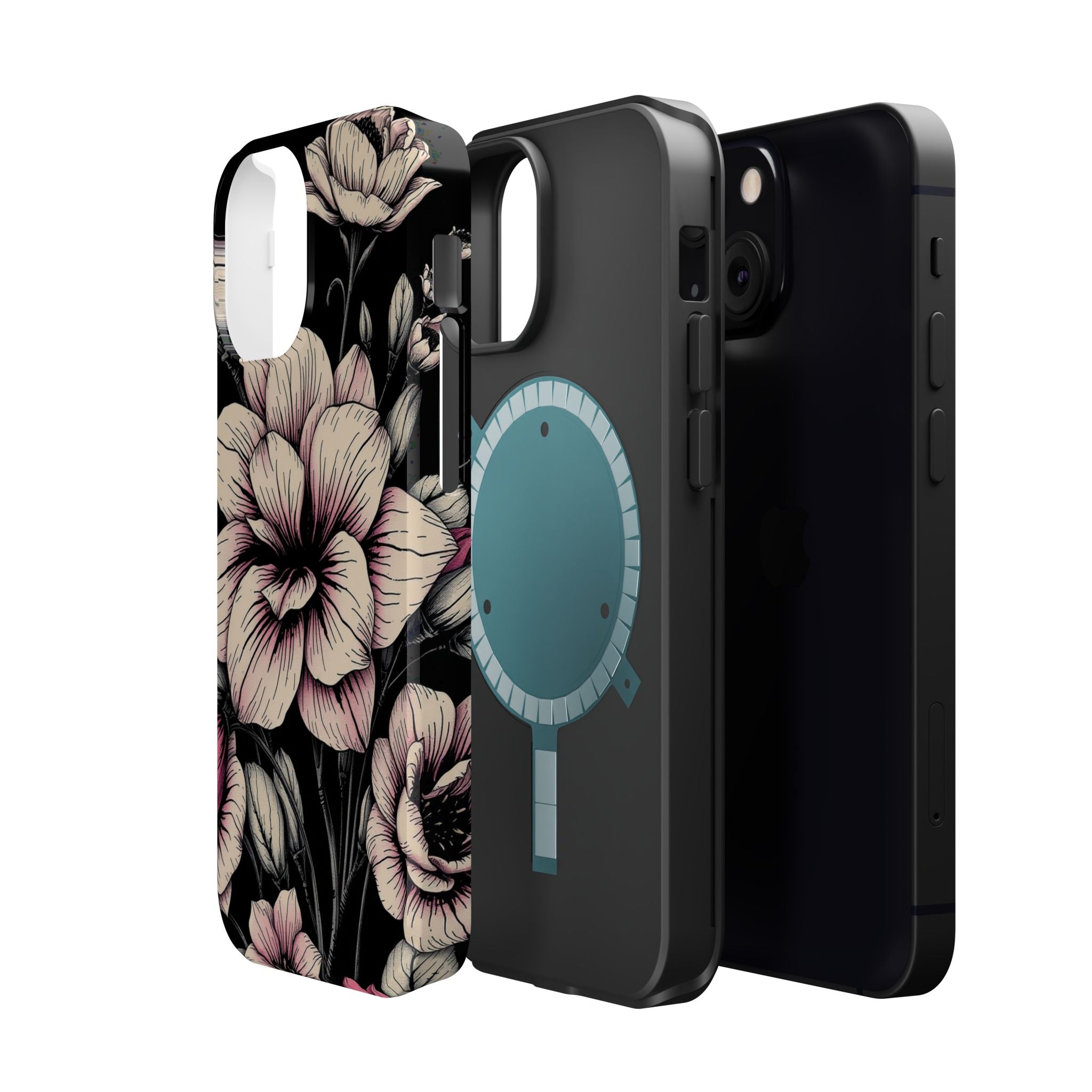 iPhone Floral Dark Academia Gothic Ink Slim Everyday Designer Case · iPhone Case