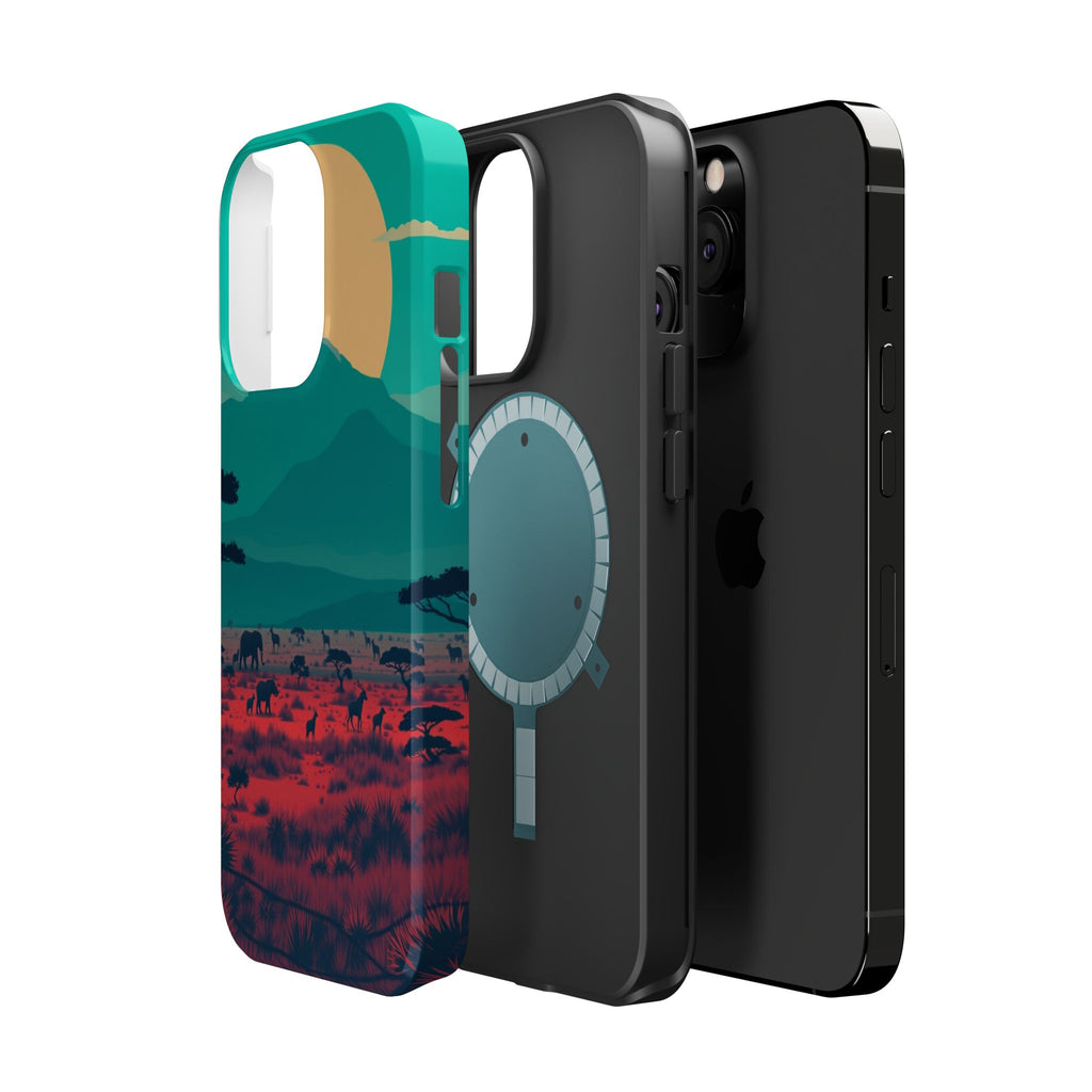 iPhone Savanna Horizon Vintage Retro Poster Slim iPhone Everyday · iPhone Case