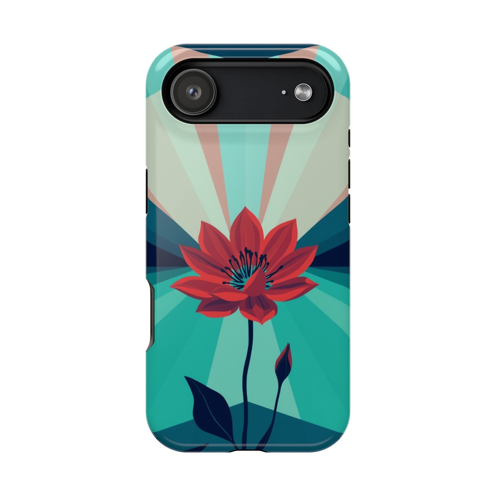 iPhone Teal And Coral Night Bloomer Slim Everyday Designer Case · iPhone Case
