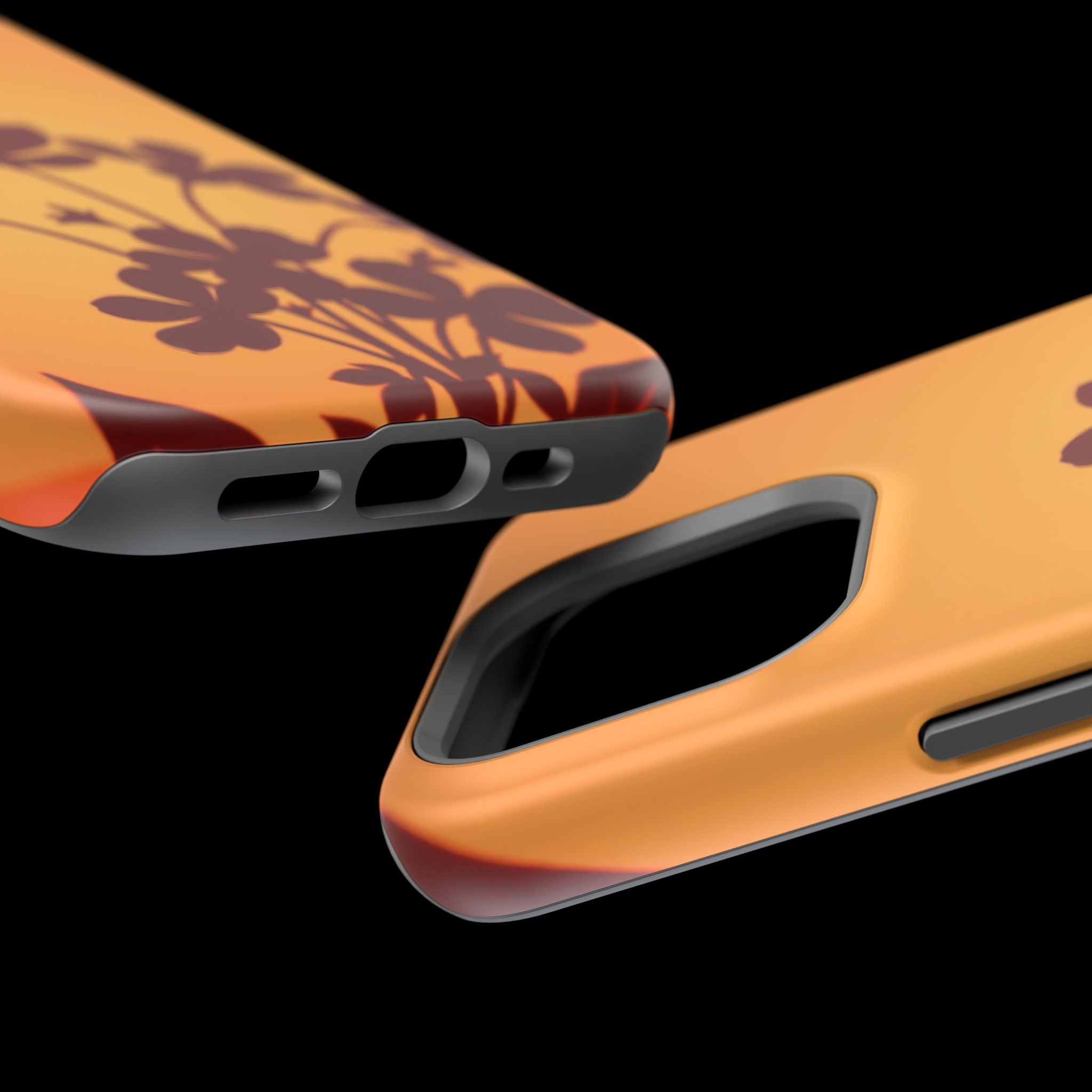 iPhone Floral Silhouette Electric Art Slim Everyday Designer Case · iPhone Case