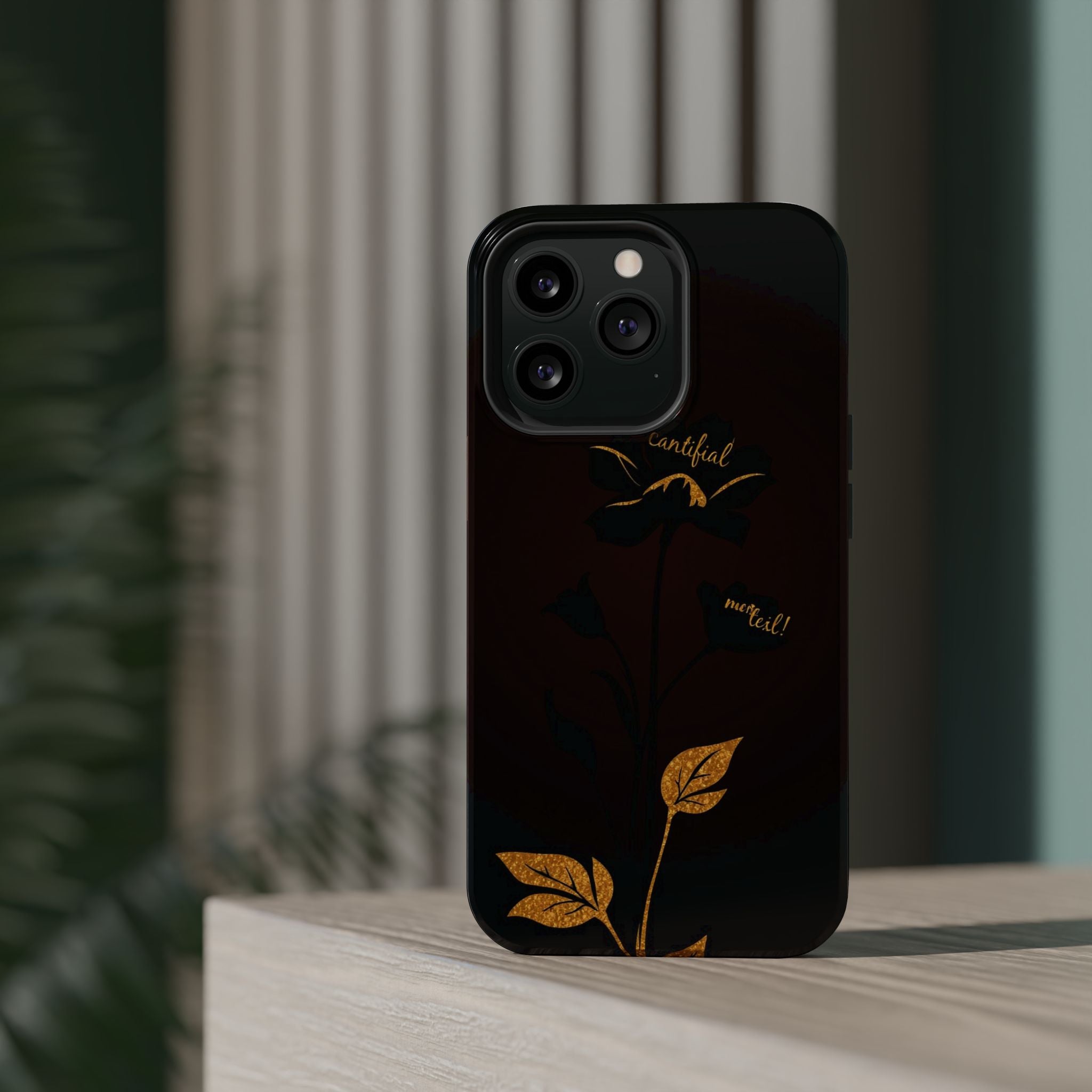 iPhone Earthy Floral Silhouette Design Slim Everyday Designer Case · iPhone Case