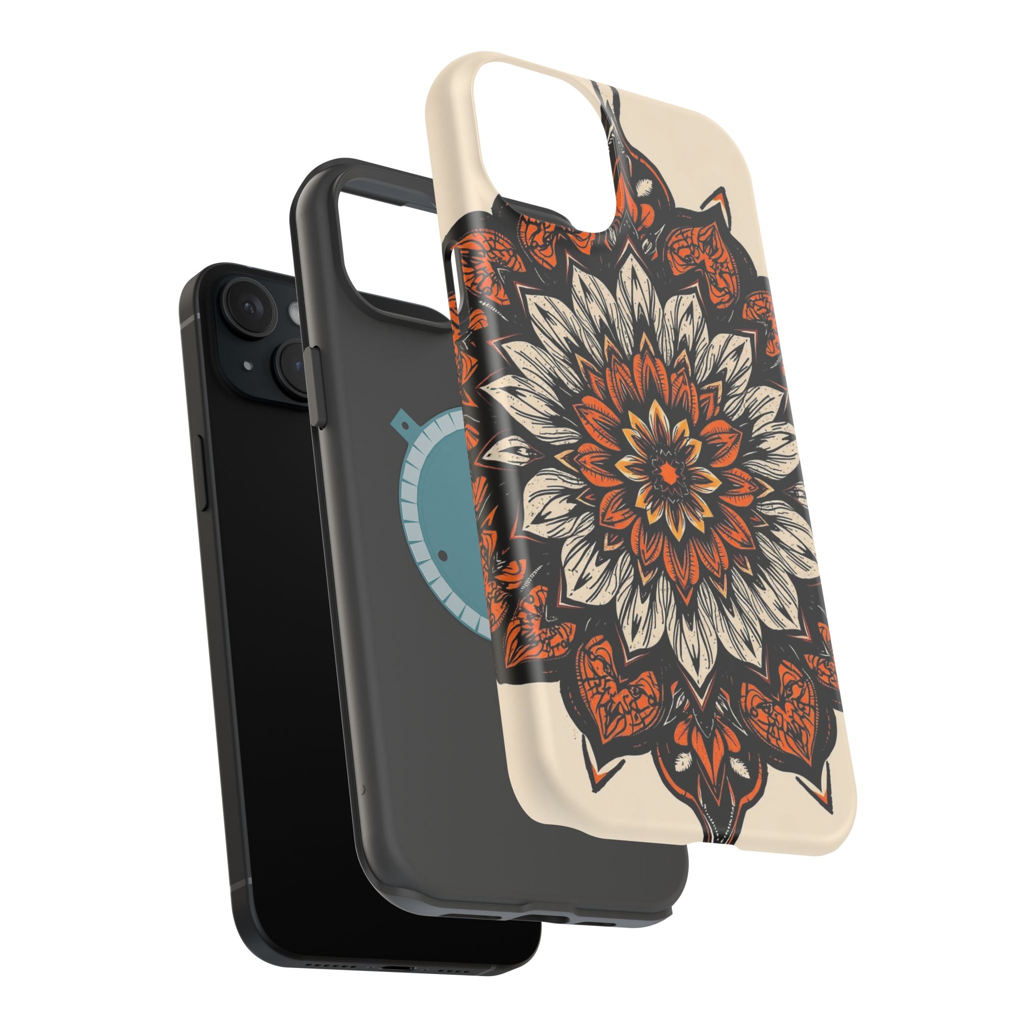 iPhone Burnt Orange And Sand Floral Mandala Slim Snap Cas Carry Case · iPhone Ca