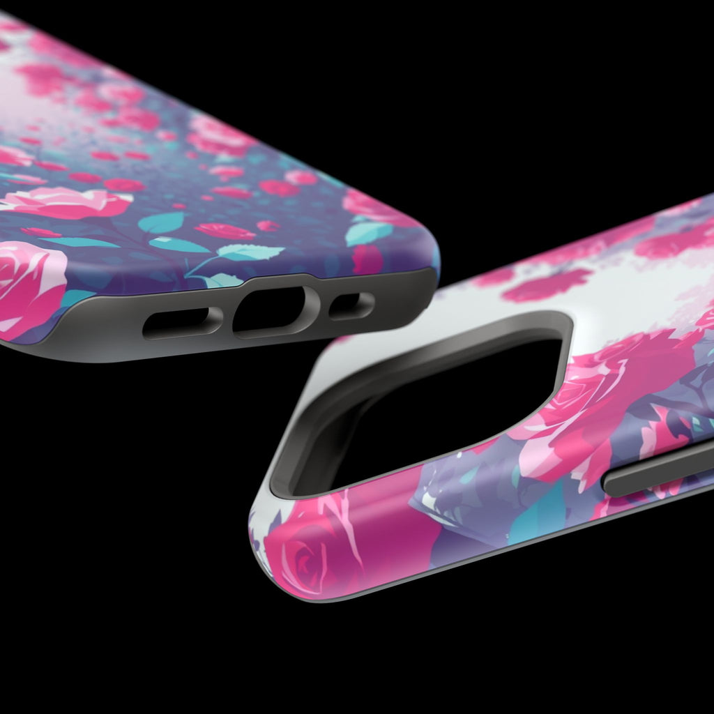 iPhone Cyan And Magenta Rose Garden Slim Everyday Designer Case · iPhone Case