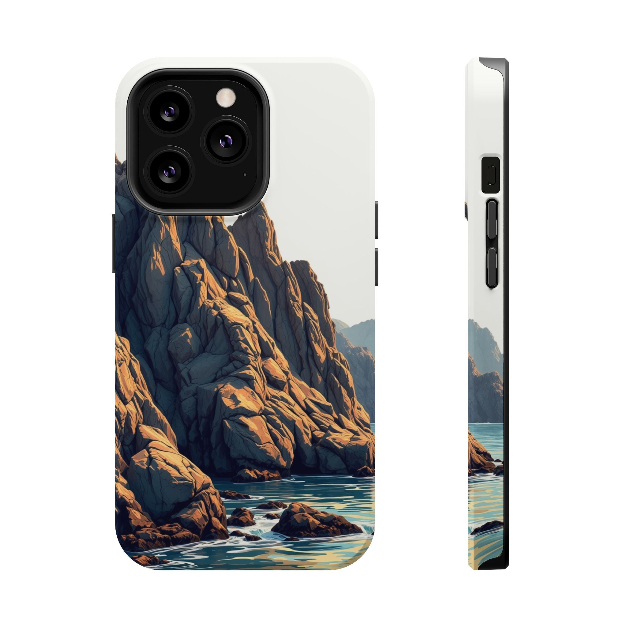 iPhone Mustard And Rust Rocky Coastline Slim Everyday iPhone Designer · iPhone C