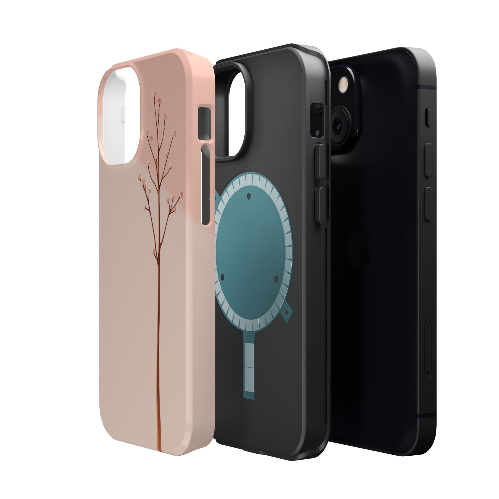 iPhone Rose Pink And Cream Minimalist Stem Slim iPhone Everyday · iPhone Case