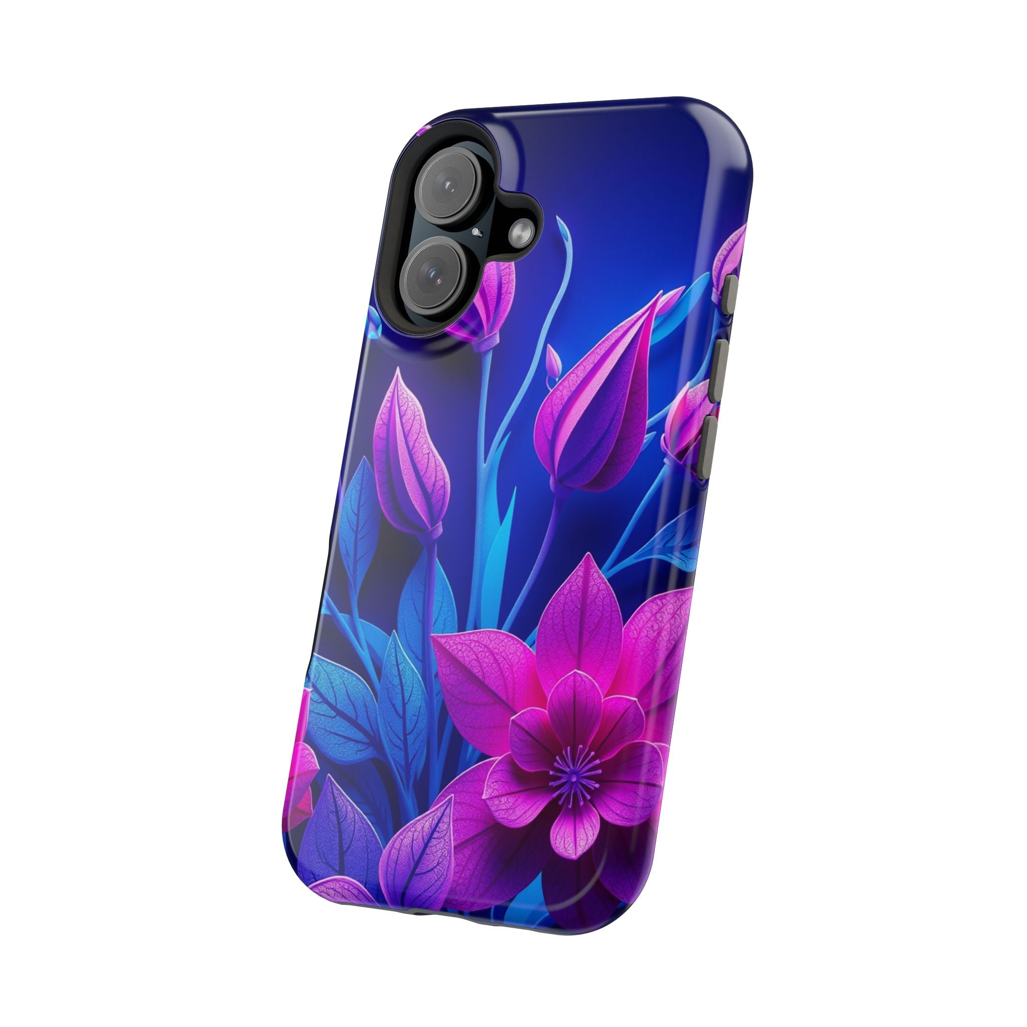 iPhone Neon Floral Paper Cut Art Bold Modern Everyday Snap Case · iPhone Case