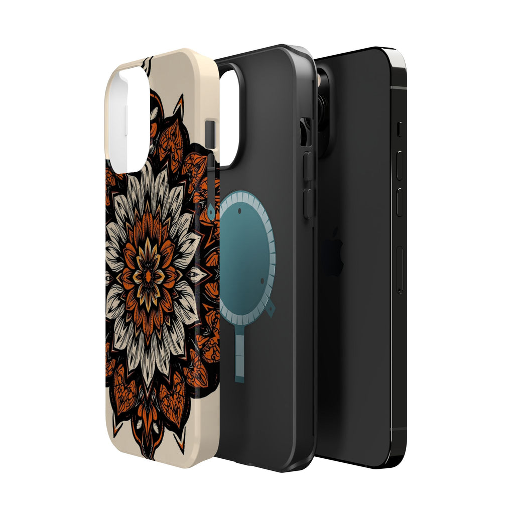 iPhone Burnt Orange And Sand Floral Mandala Slim Snap Cas Carry Case · iPhone Ca