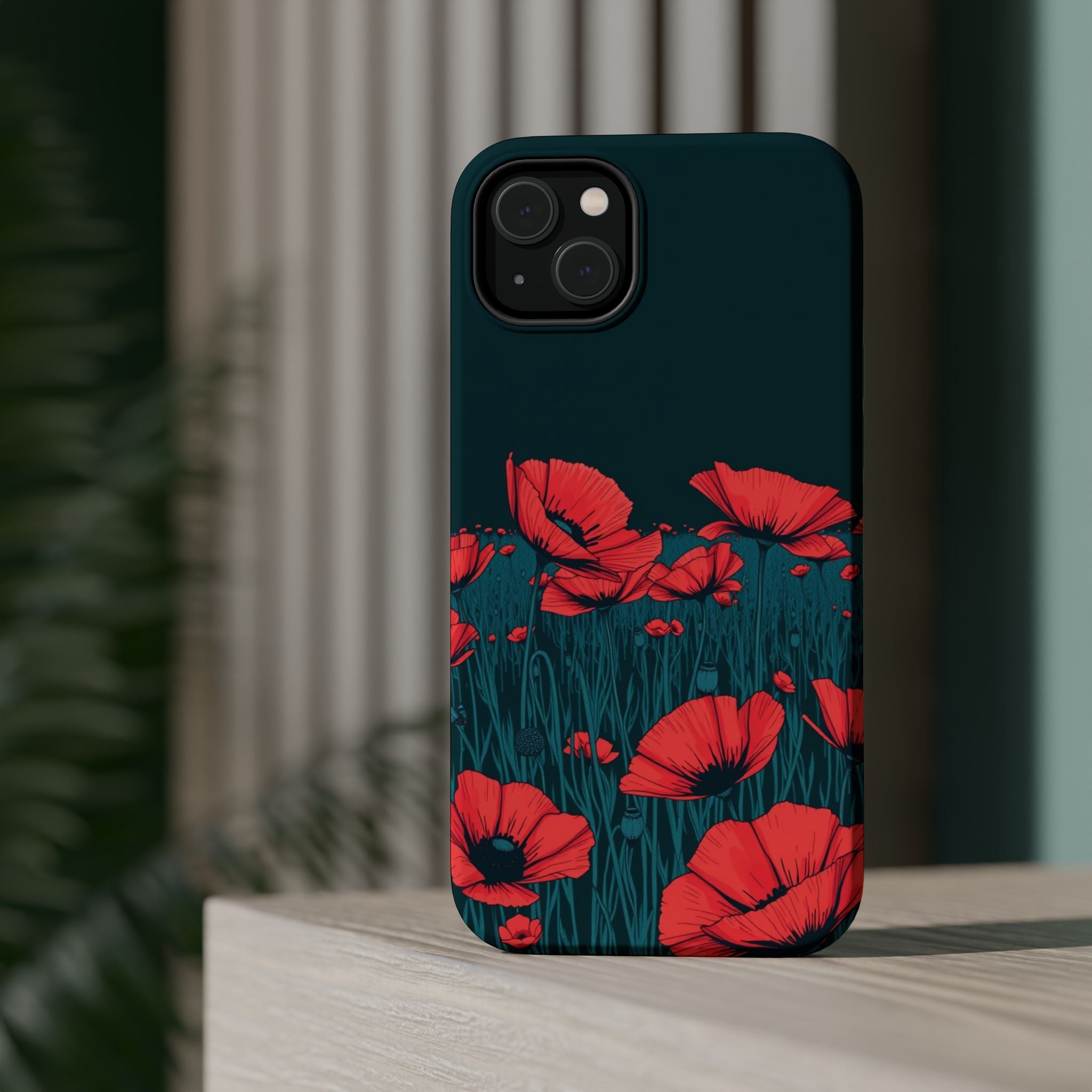 iPhone Poppy Field Dark Gothic Ink Clean Minimal Snap Cas Slim Snap Case · iPhon