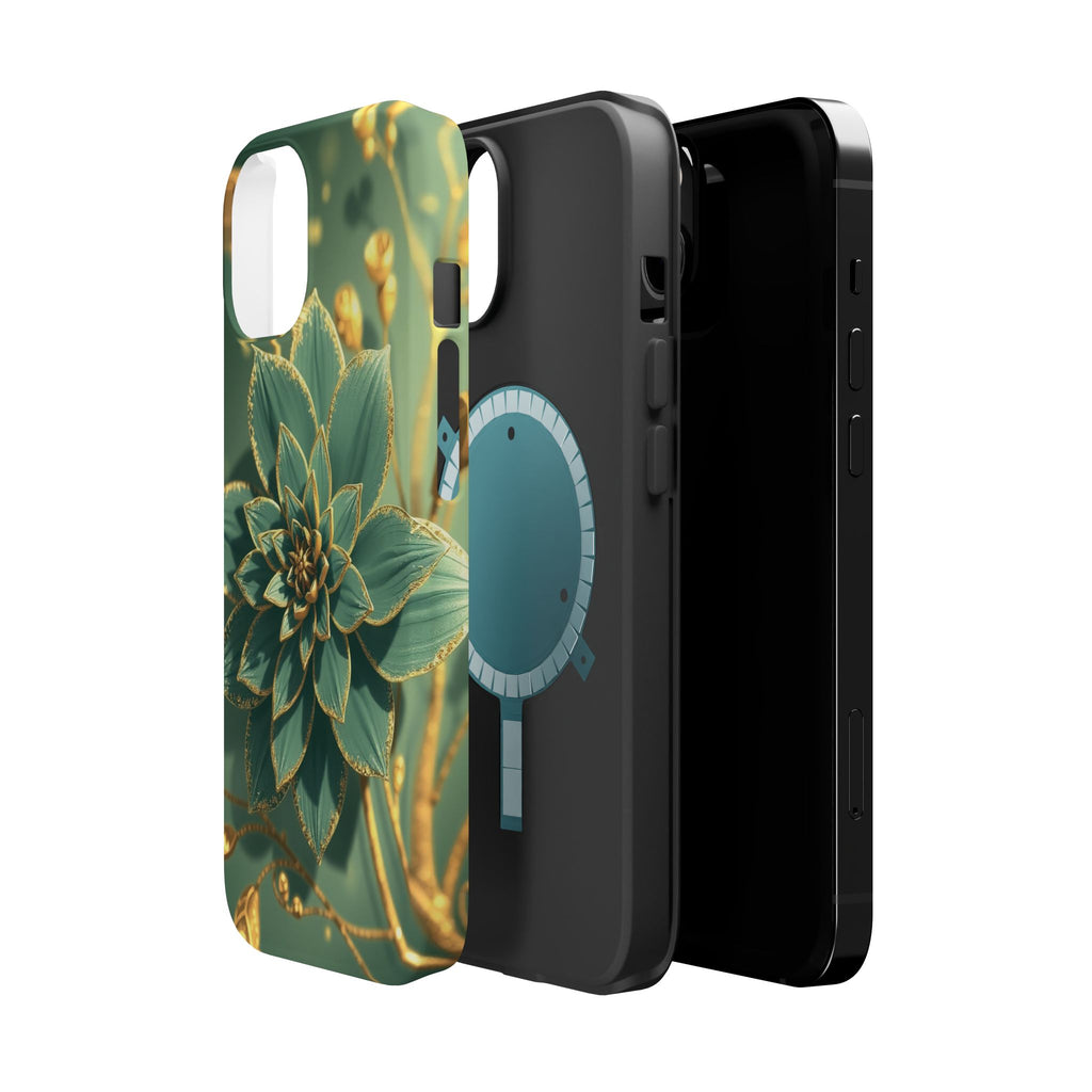 iPhone Floral Gold Foil Pixel Art -Bit Slim Everyday Designer Case · iPhone Case