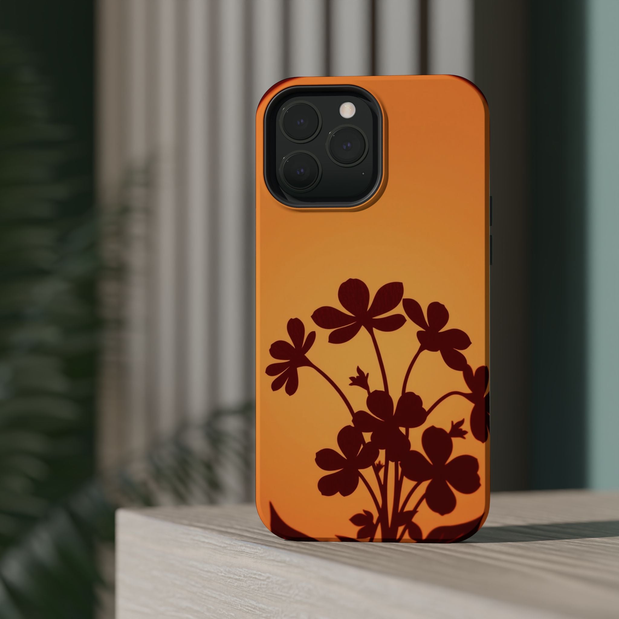 iPhone Floral Silhouette Electric Art Slim Everyday Designer Case · iPhone Case