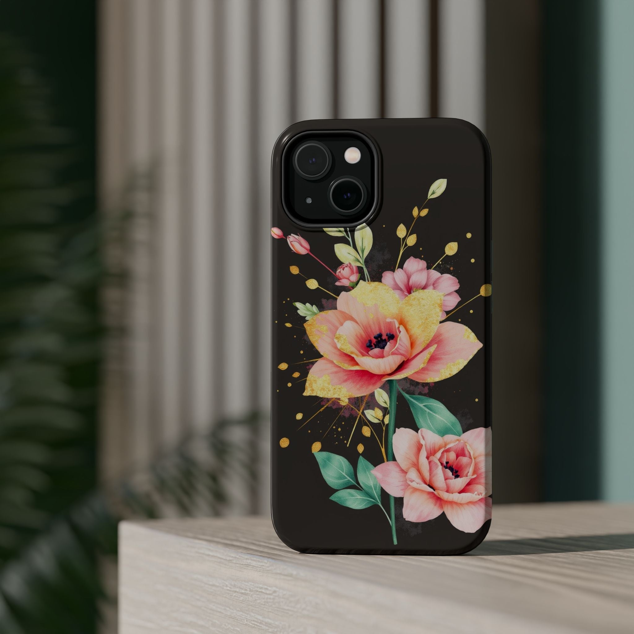 iPhone Earthy Floral Watercolor Splash Design Clean iPhone 14 Minimal · iPhone C